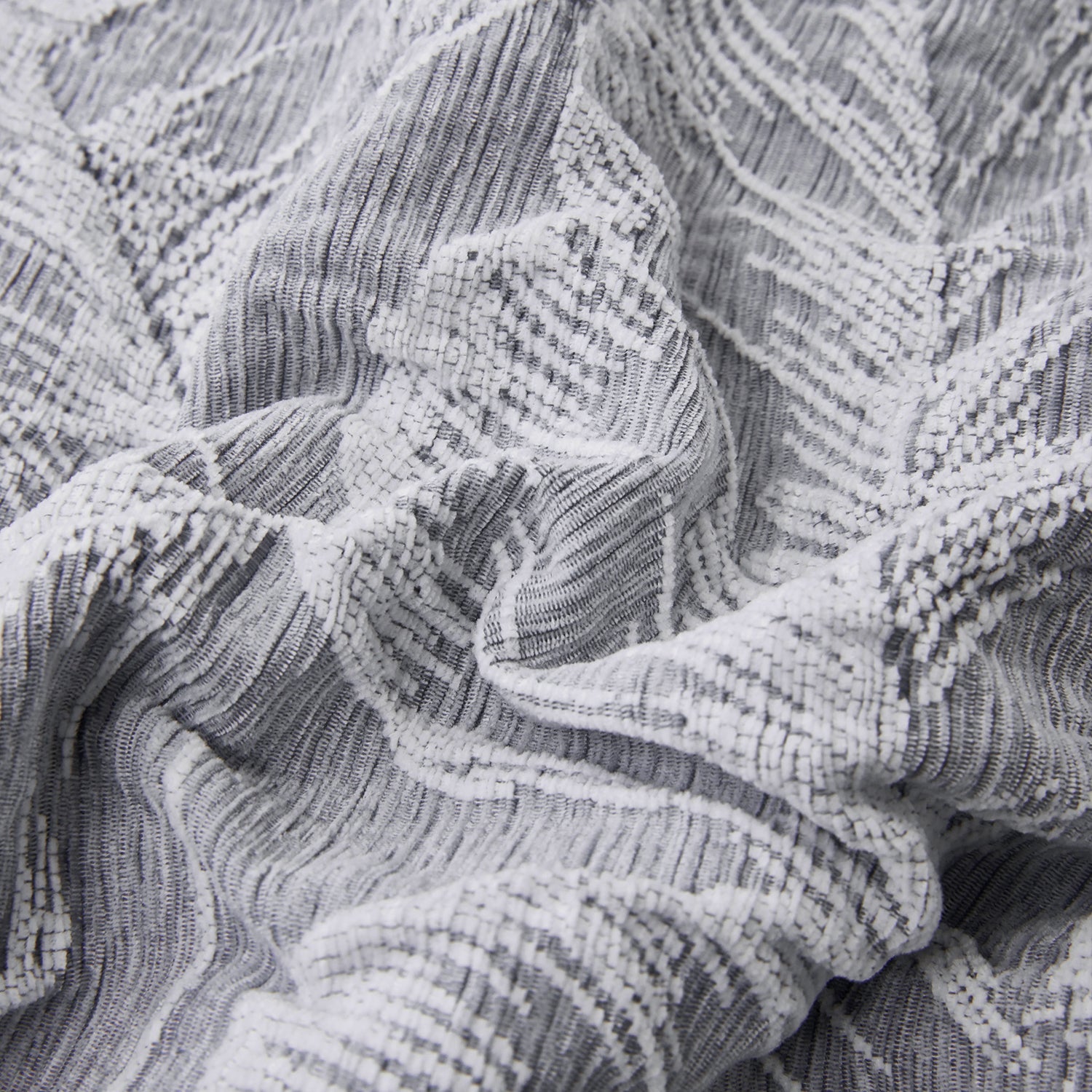 Closeout - 7 Piece Gray Chenille Jacquard Comforter Set