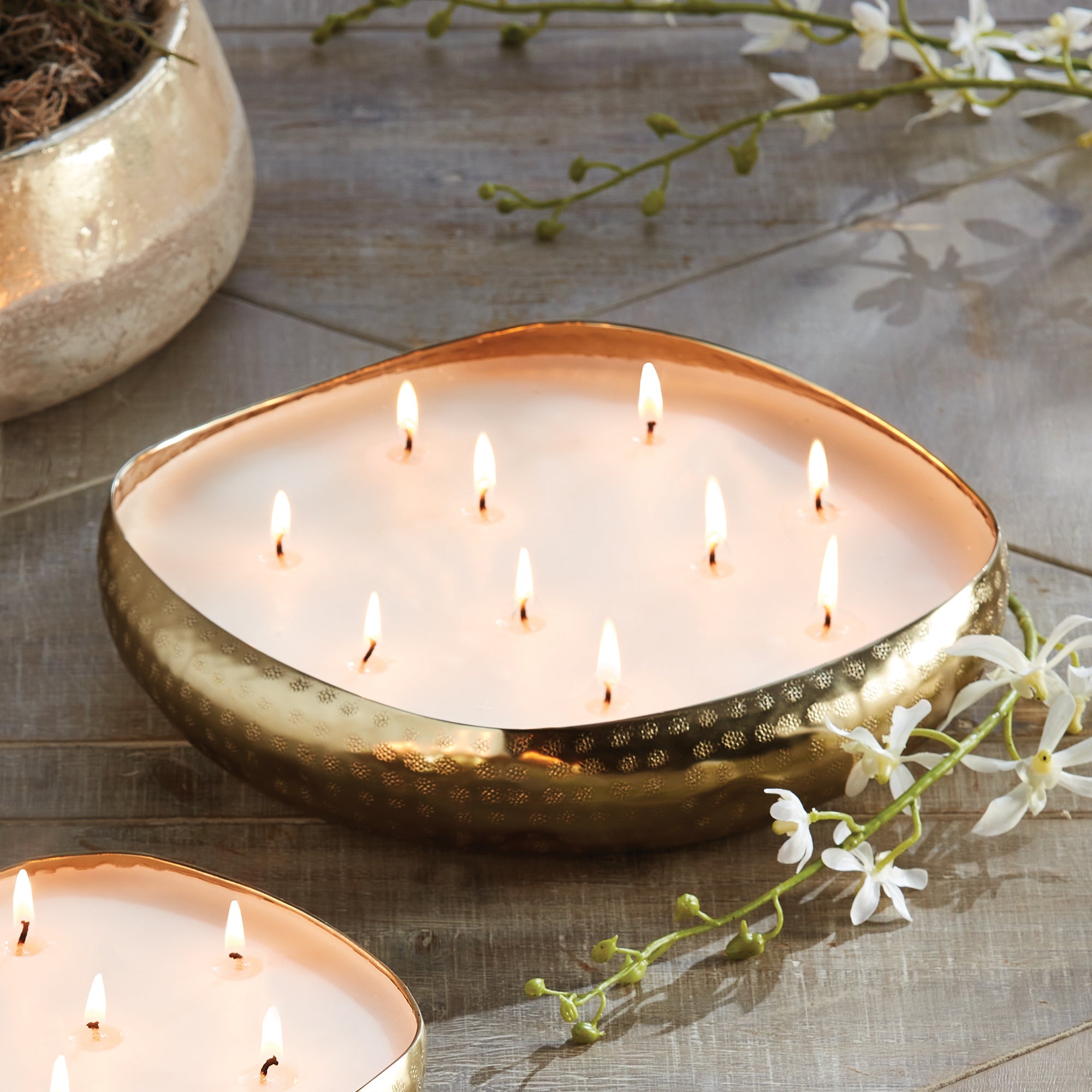 10 WICK GOLD CANDLE TRAY-1