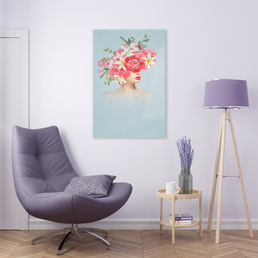 Tempered glass wall art - bouquet of flowers-2