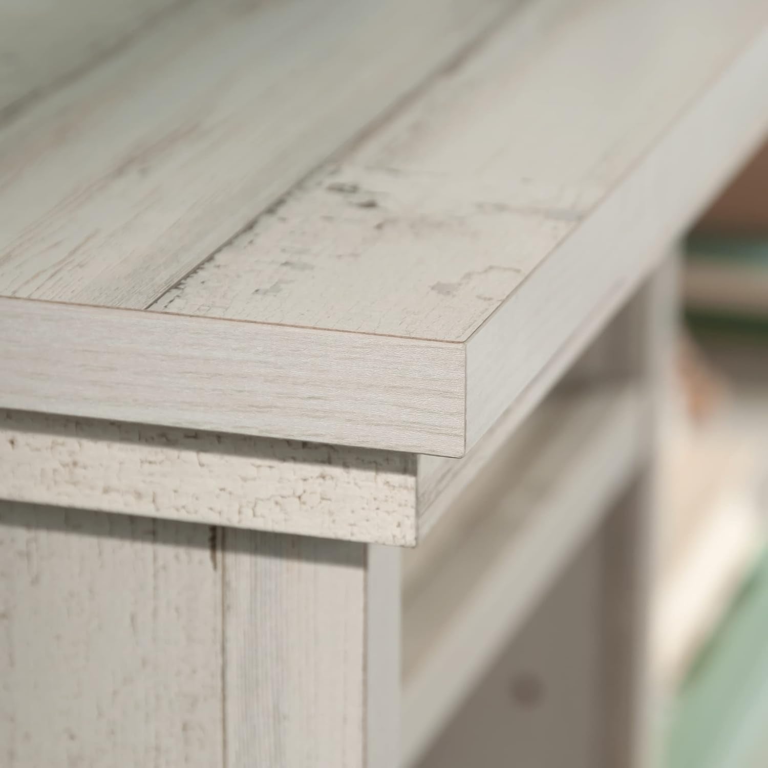Versatile White Plank Headboard with Adjustable Storage Shelves