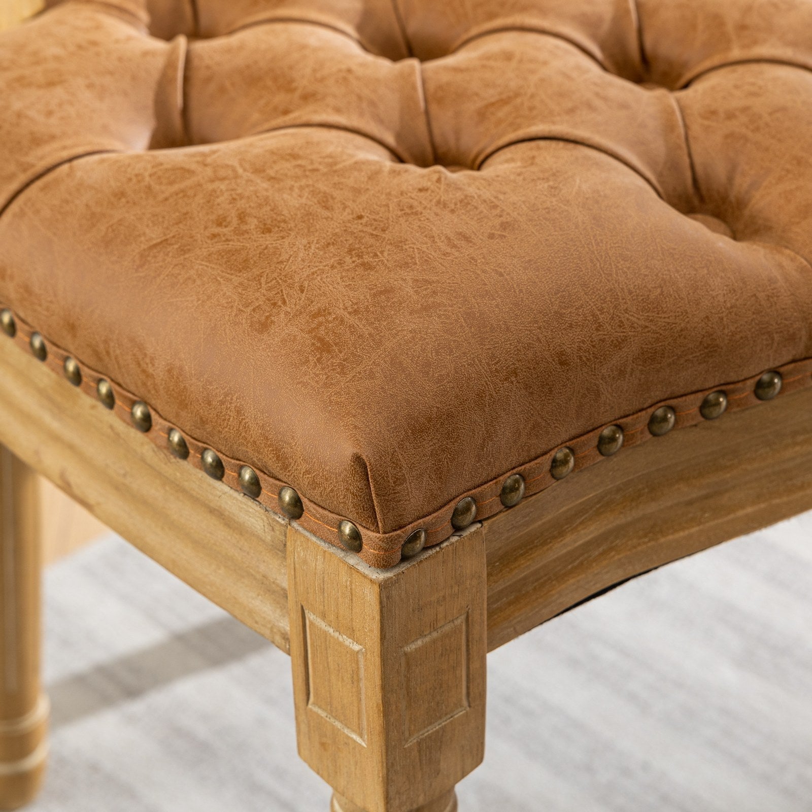 Set of 2 French Style Solid Wood Antique Dining Chairs