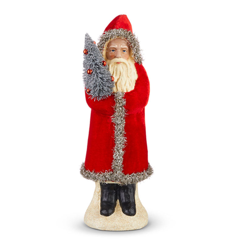 12" Red Velvet Belsnickle Santa Figure-0