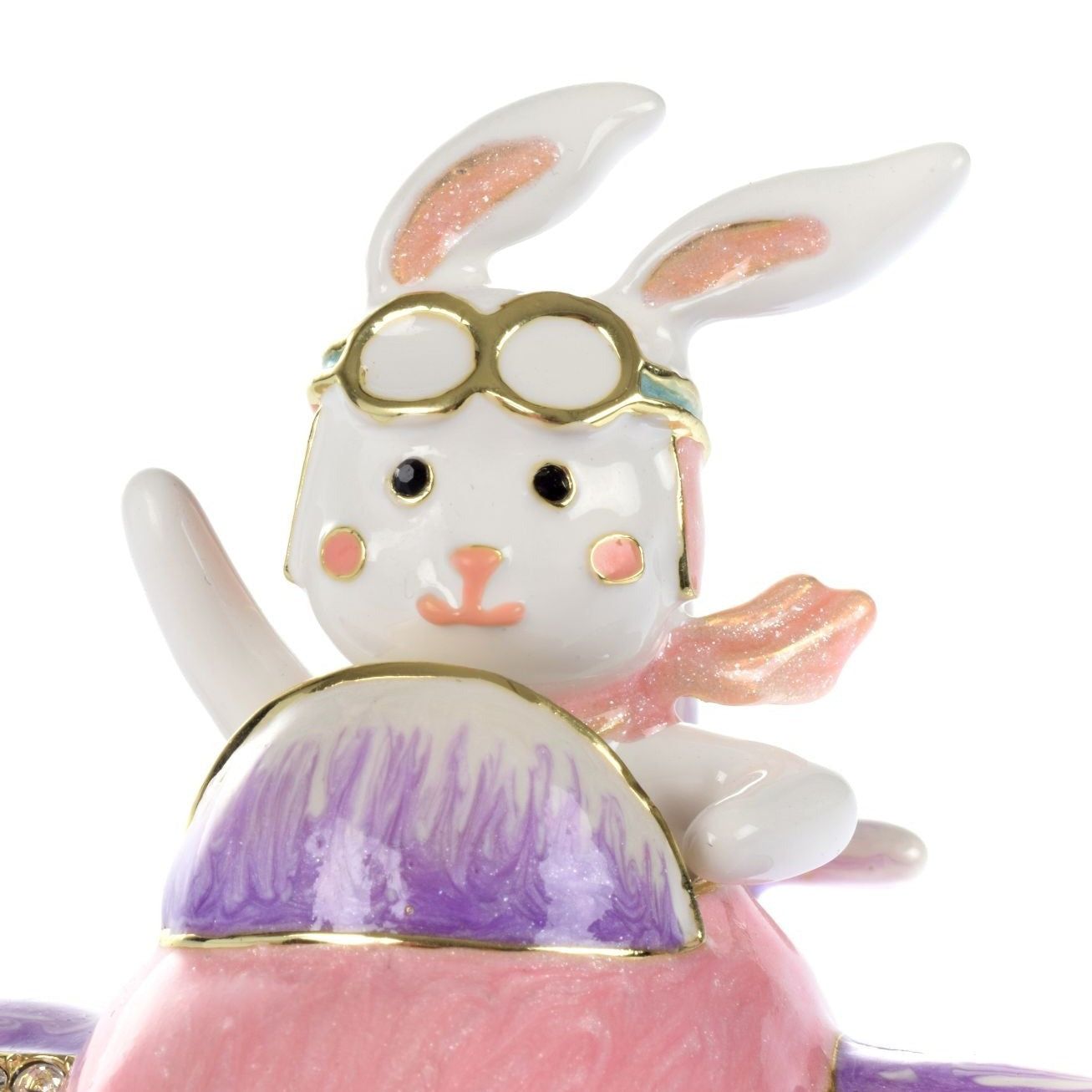 Bunny flying a pink plane trinket box-1