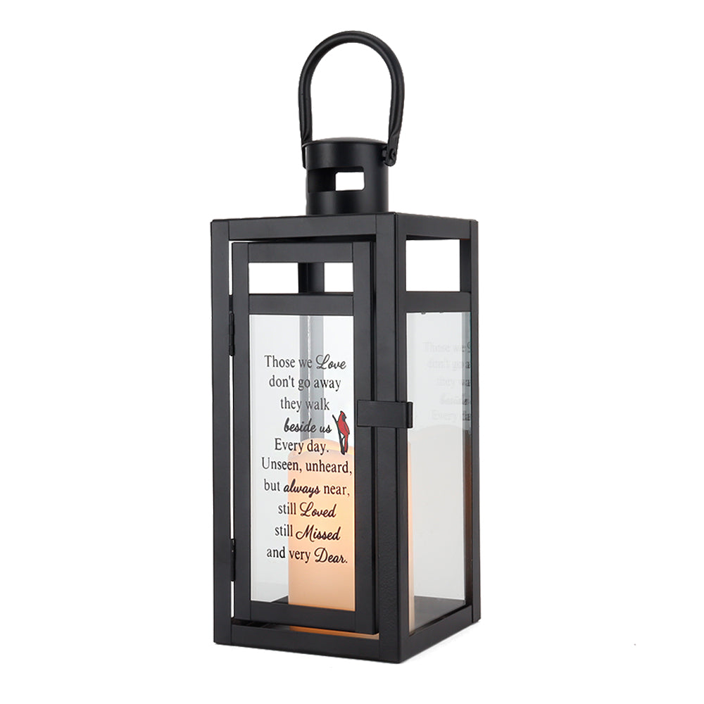 12''H Memorial Lantern  Indoor & Outdoor Use(Matte Black)-1