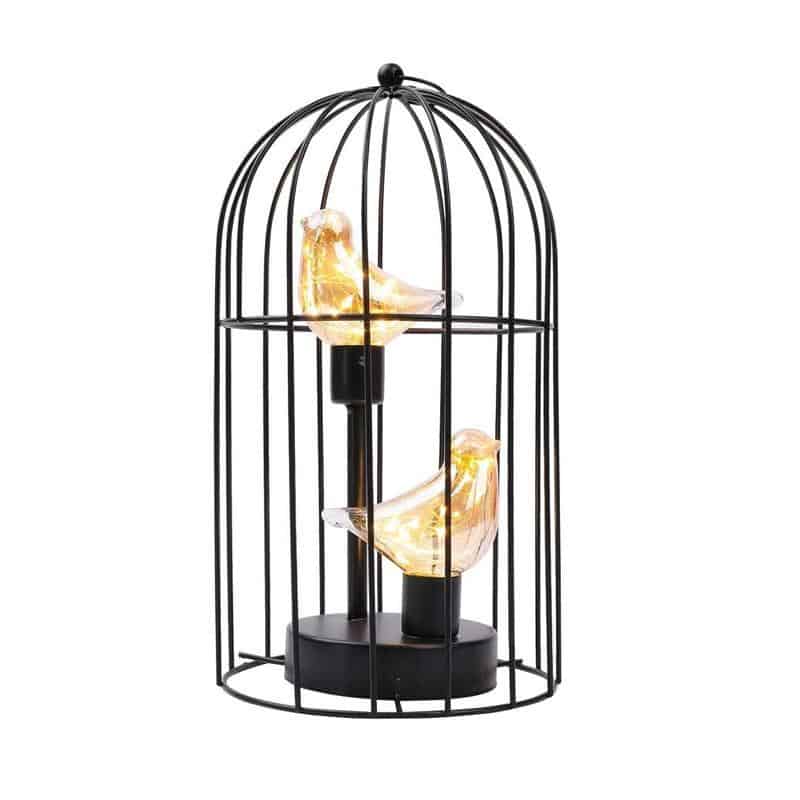 12"Tall Battery Operated Birdcage Decorative Lamp-2