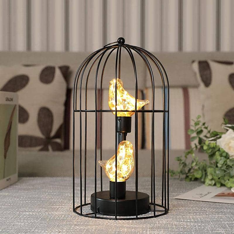 12"Tall Battery Operated Birdcage Decorative Lamp-3