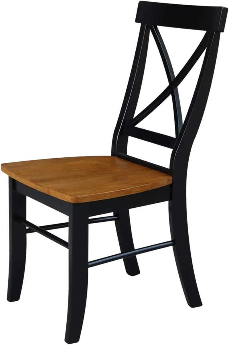 X Back Dining Chair Solid Wood Seat In Black Cherry