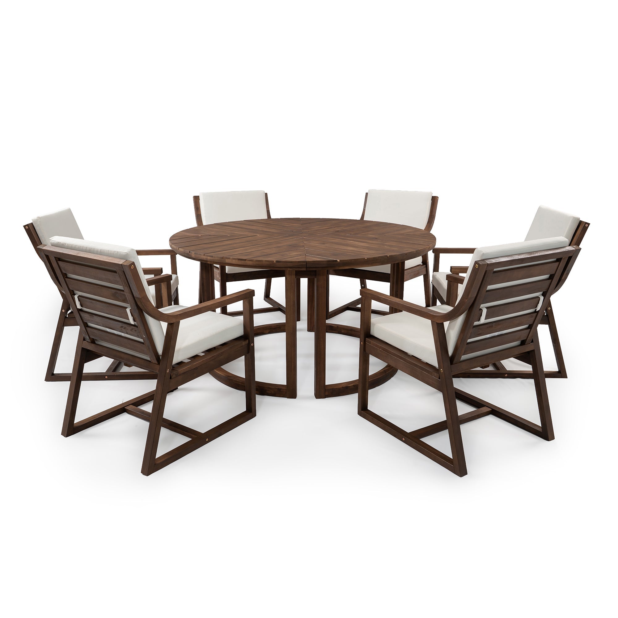 TREXM Patio Dining Table Set for 6 with Umbrella Hole
