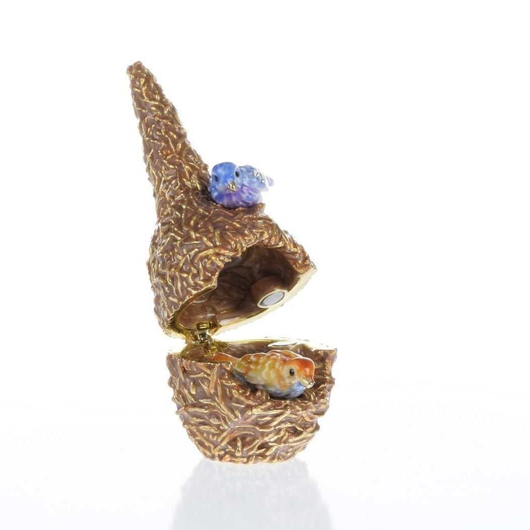 Two love Birds in a nest  Trinket Box-1