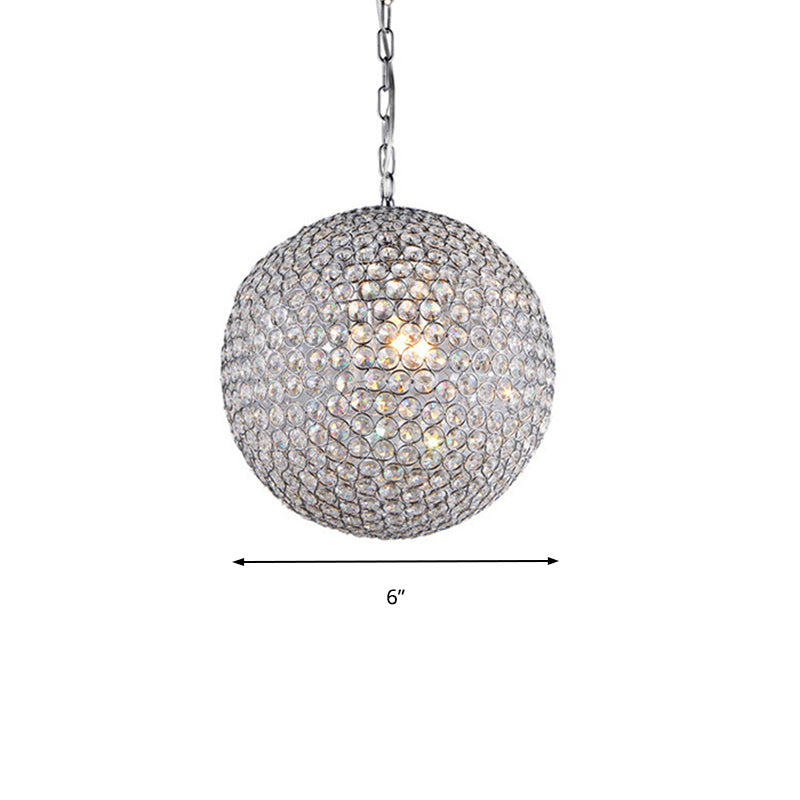 Isabella's Sparkling Symphony: Modern LED Chandelier with Crystal Orb Shade