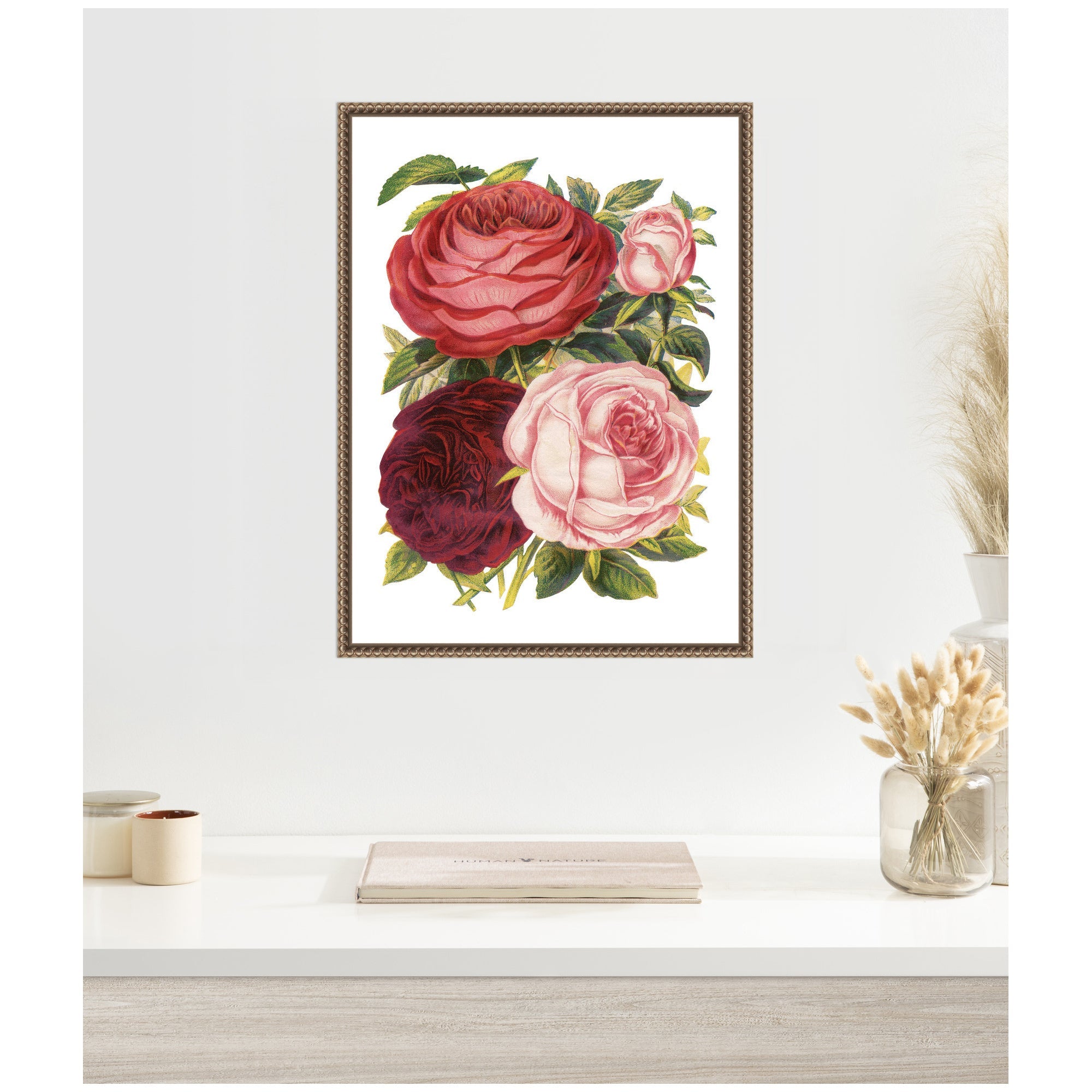 Sylvie Victorian Flowers Framed Canvas by The Creative Bunch Studio