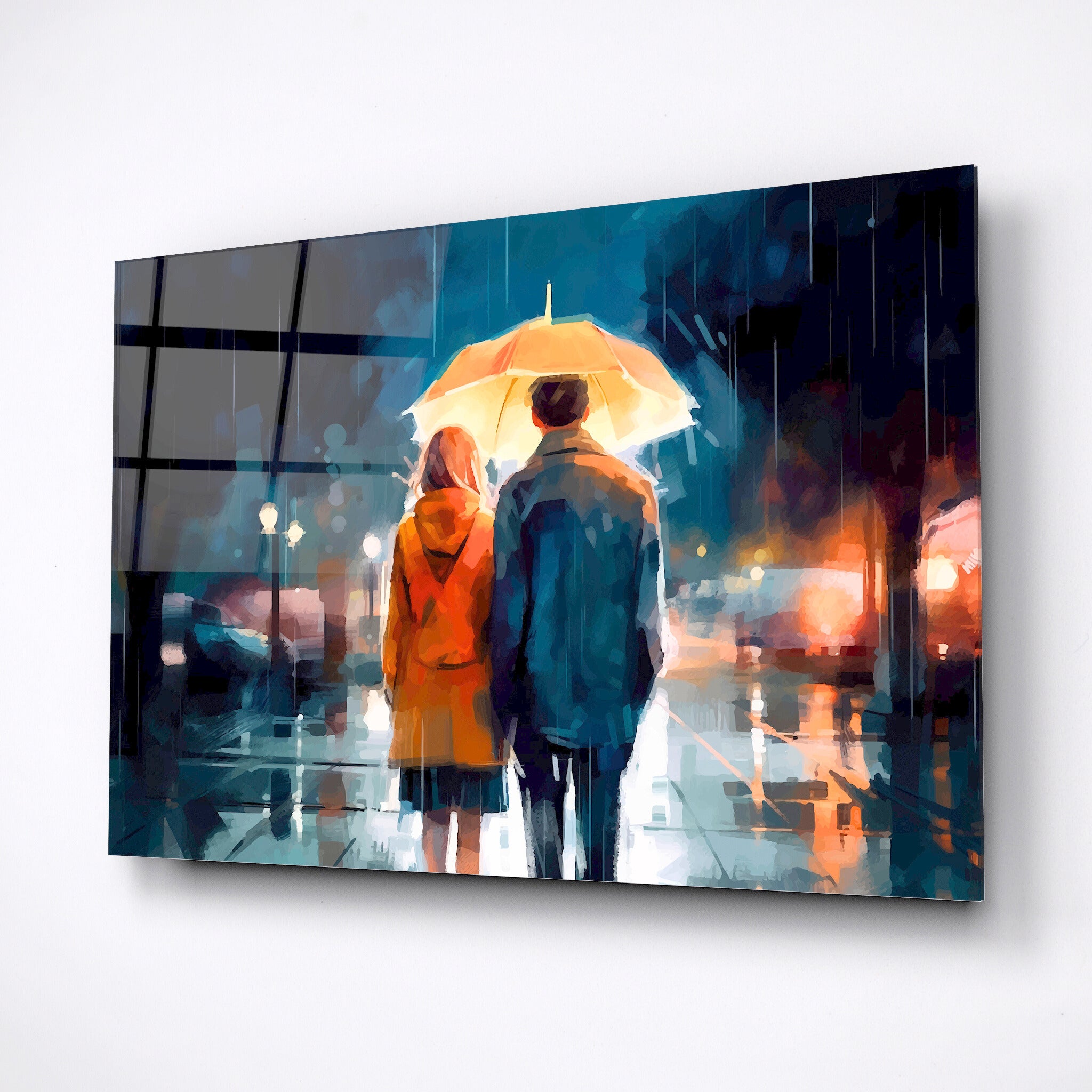 couple in love under an umbrella