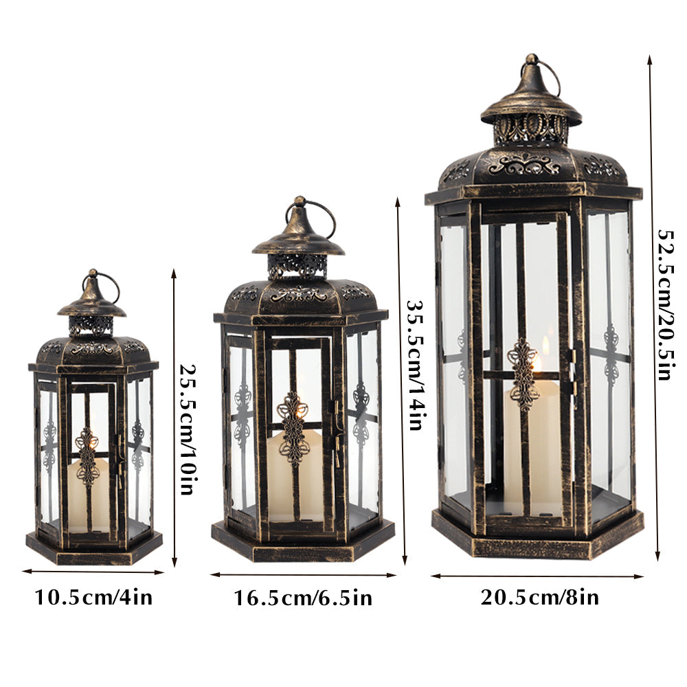 20.5''&14"&10" H Set of 3 Outdoor Candle Lanterns-2