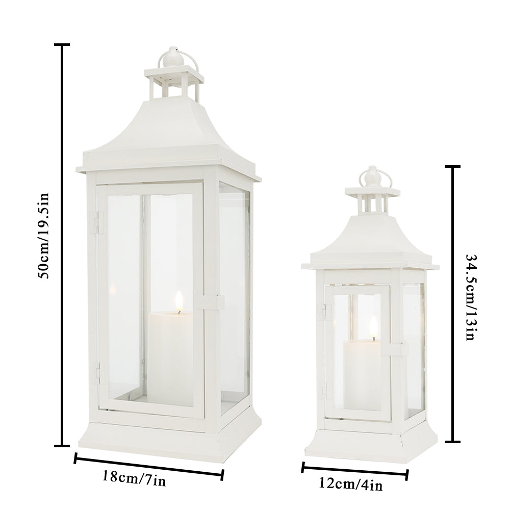 19.5''&13''Tall Set of 2 Outdoor Candle Lanterns-3