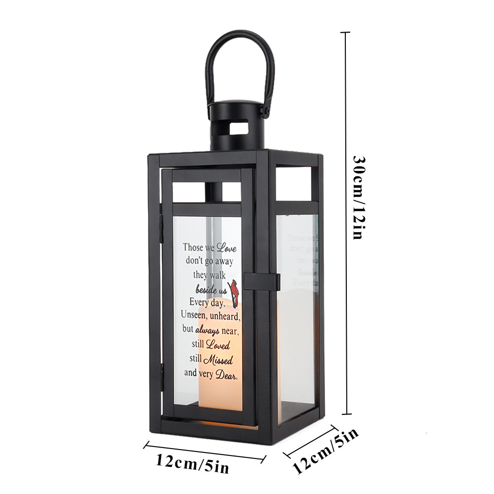 12''H Memorial Lantern  Indoor & Outdoor Use(Matte Black)-2