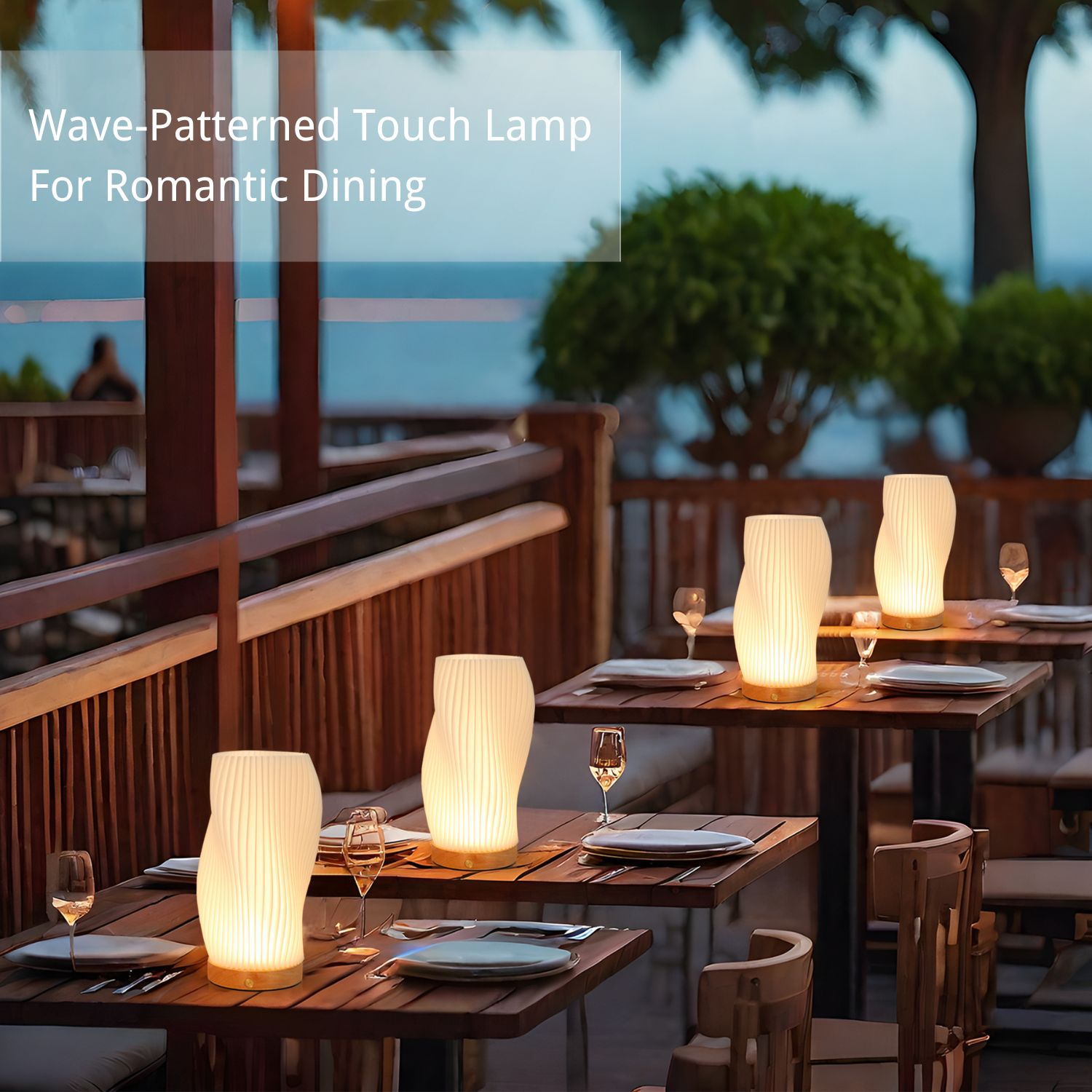 JHY DESIGN 9”H Rechargeable Touch Table Lamp 3D-Printing Dimmable Battery Powered Lamp-1