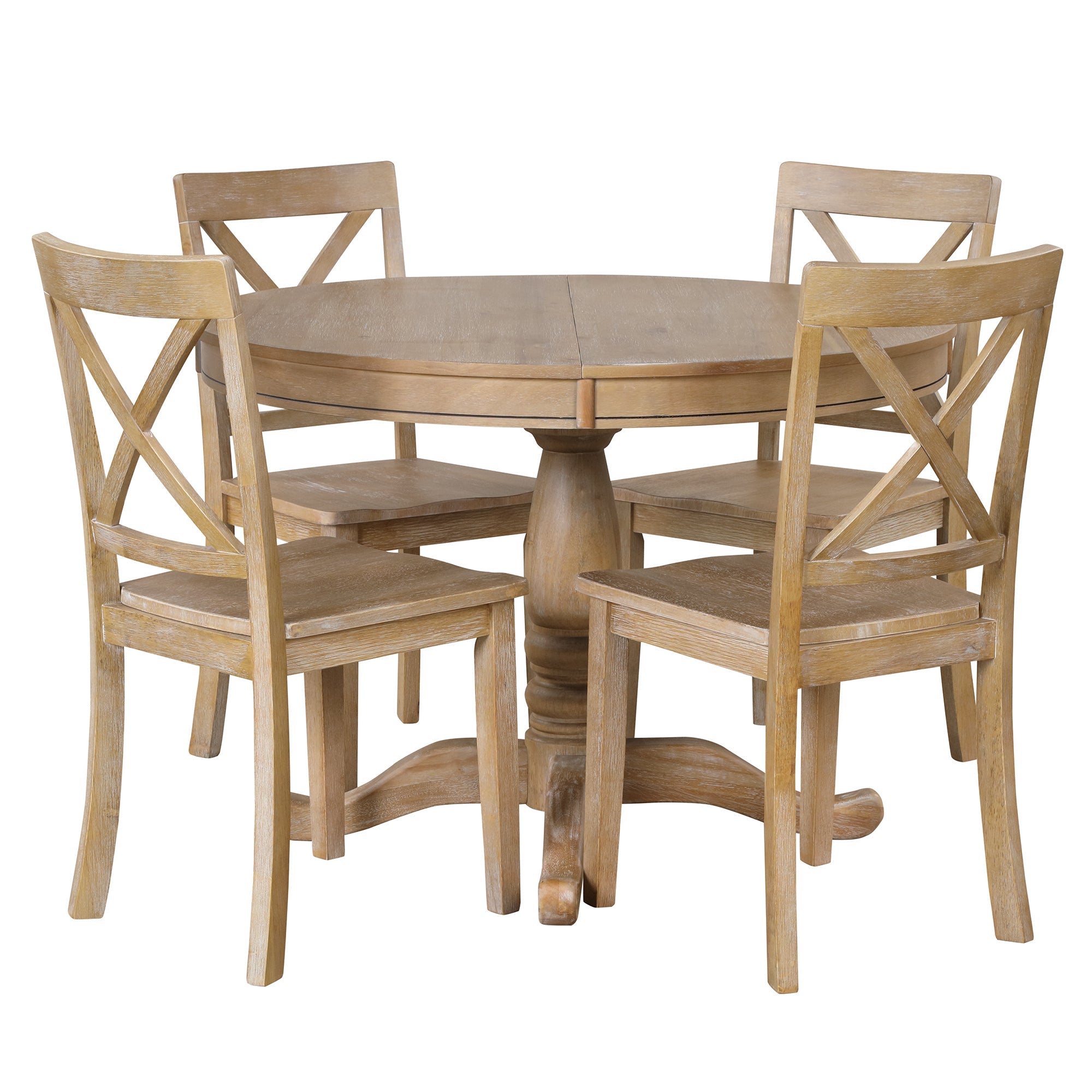 5 Piece Kitchen Table Set for Dining Room ( 4 Chairs + 1 Round Table)