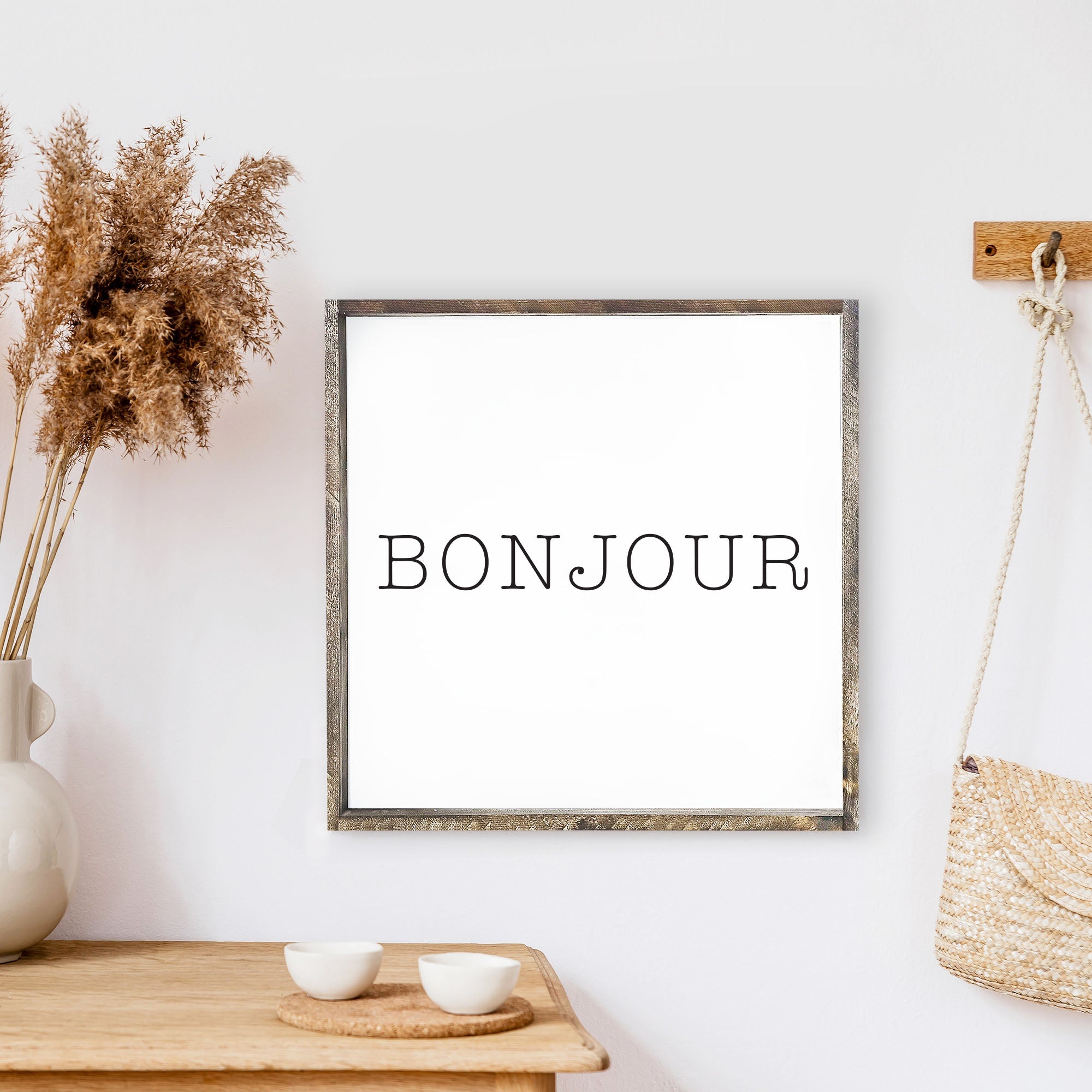 Bonjour Wood Sign-5