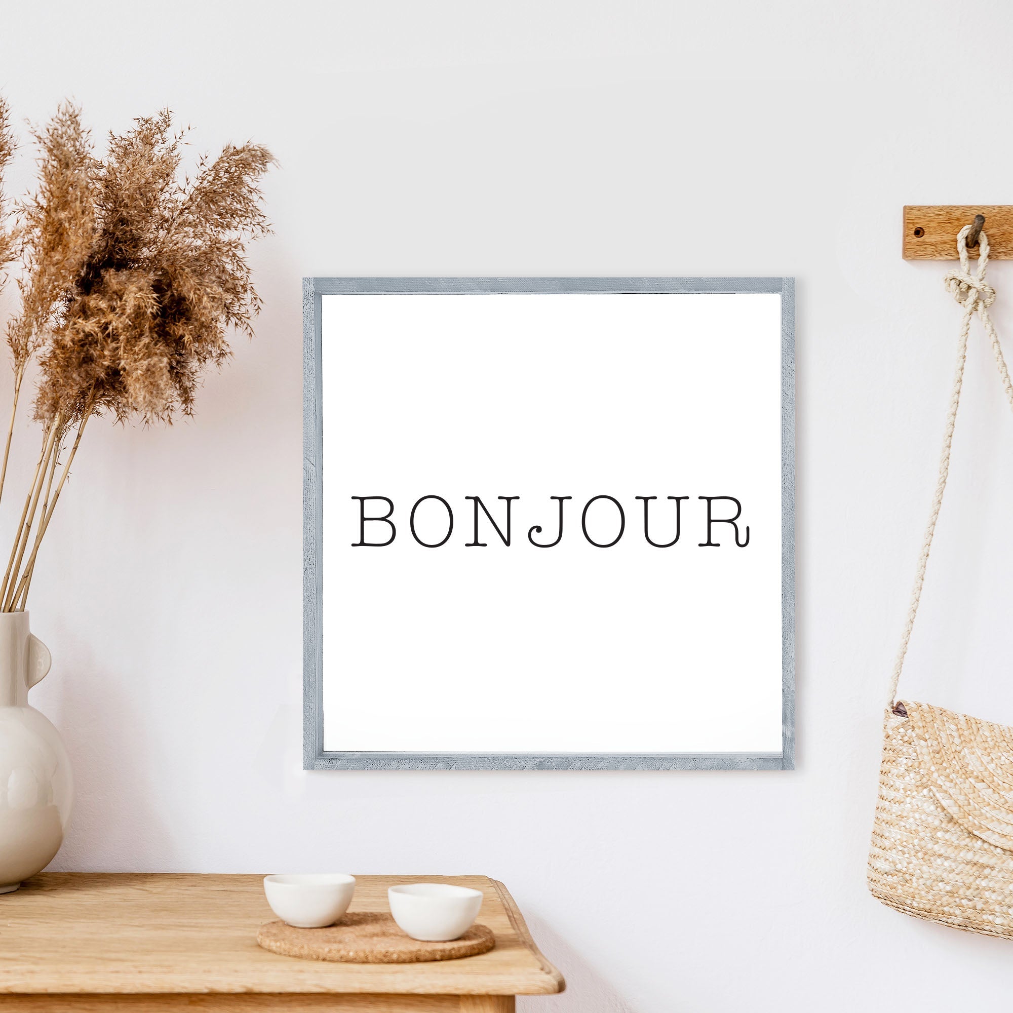 Bonjour Wood Sign-6