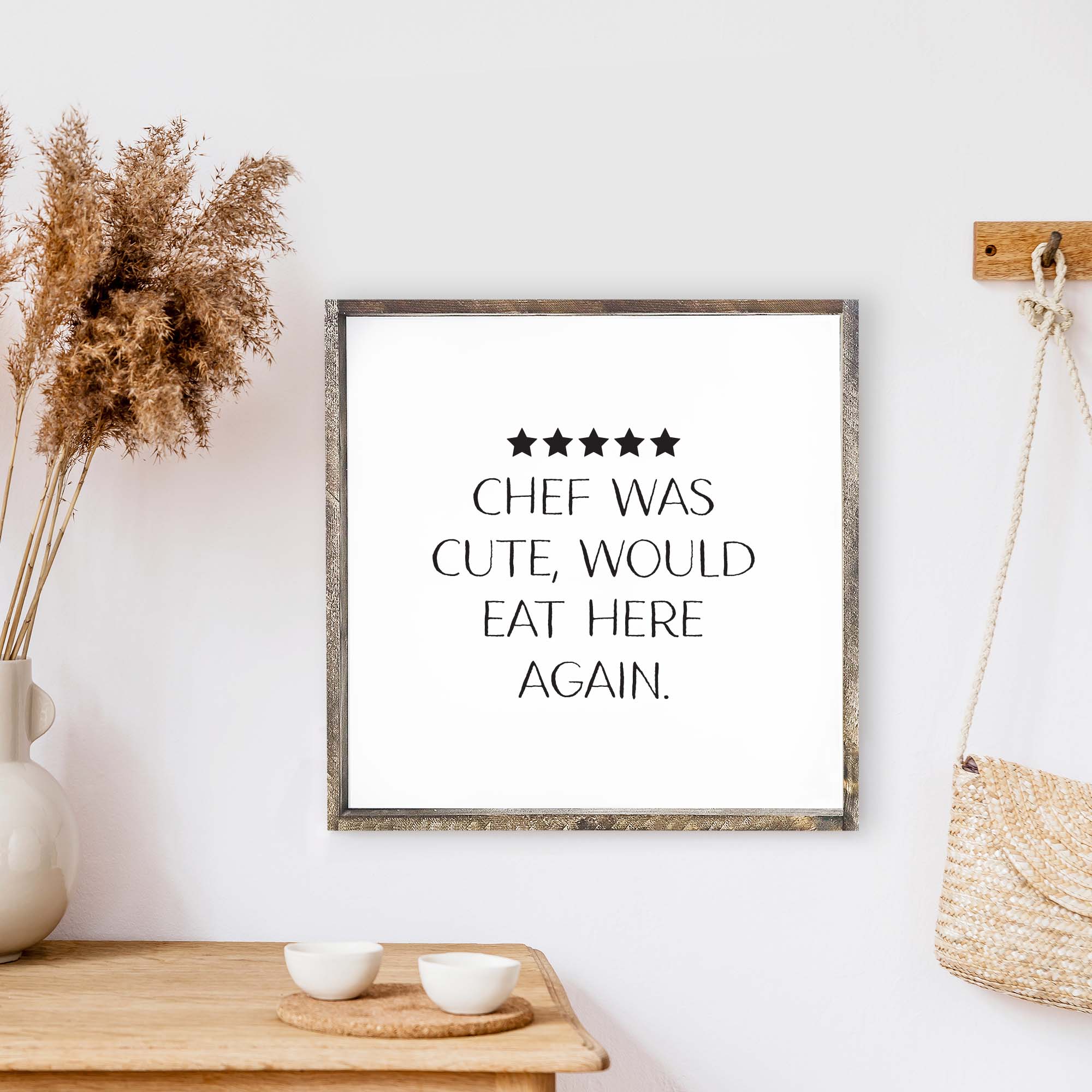 Chef Was Cute Wood Sign-2