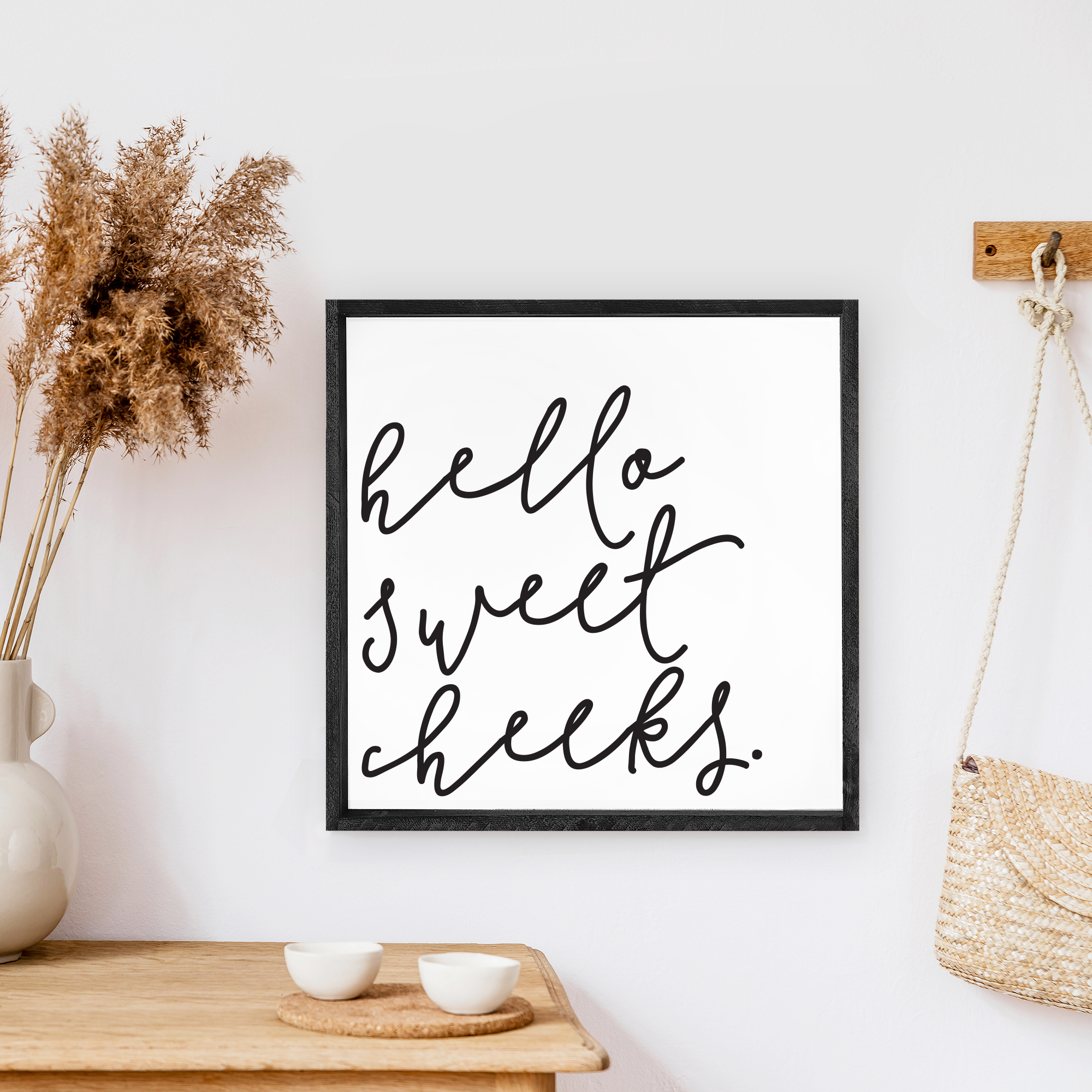 Large Hello Sweet Cheeks Wood Sign-1