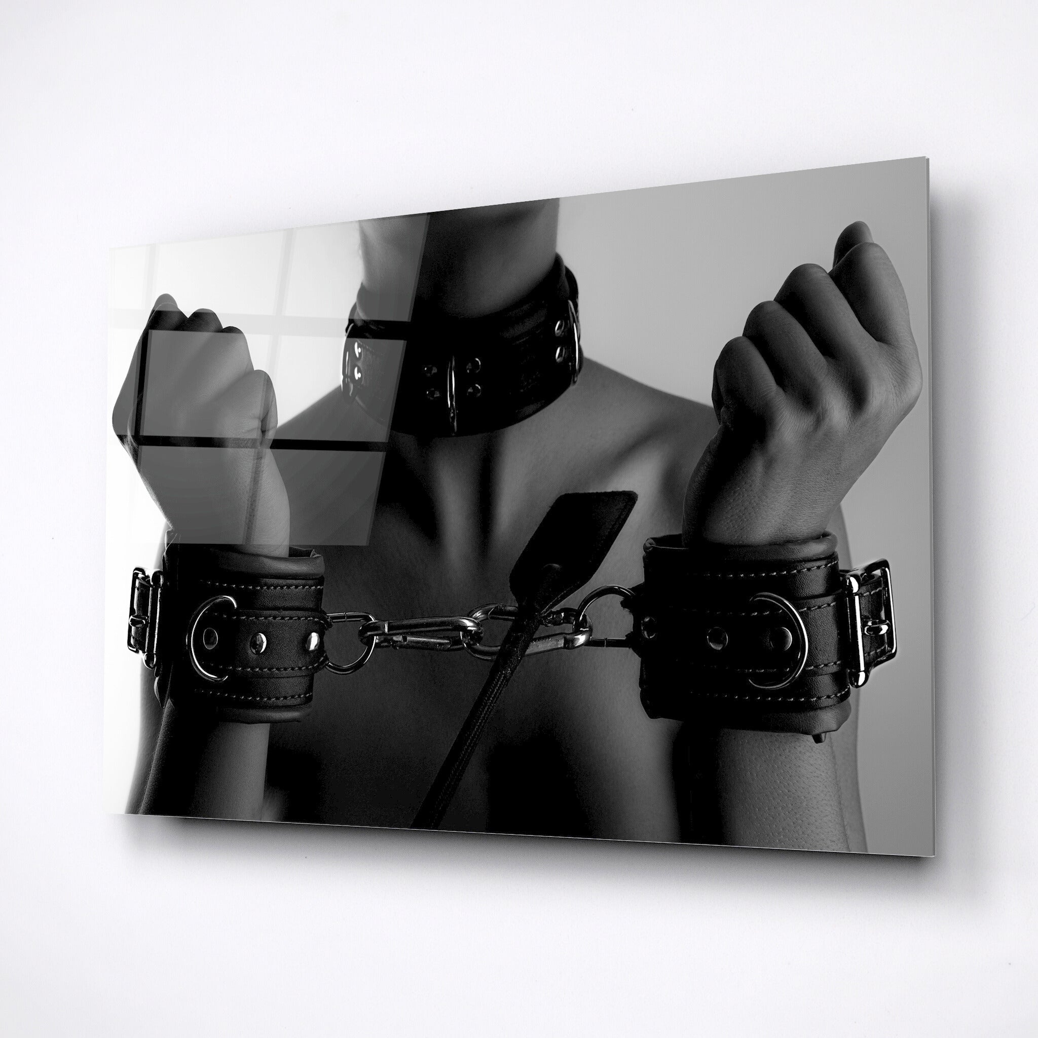 tempered glass wall art bdsm girl