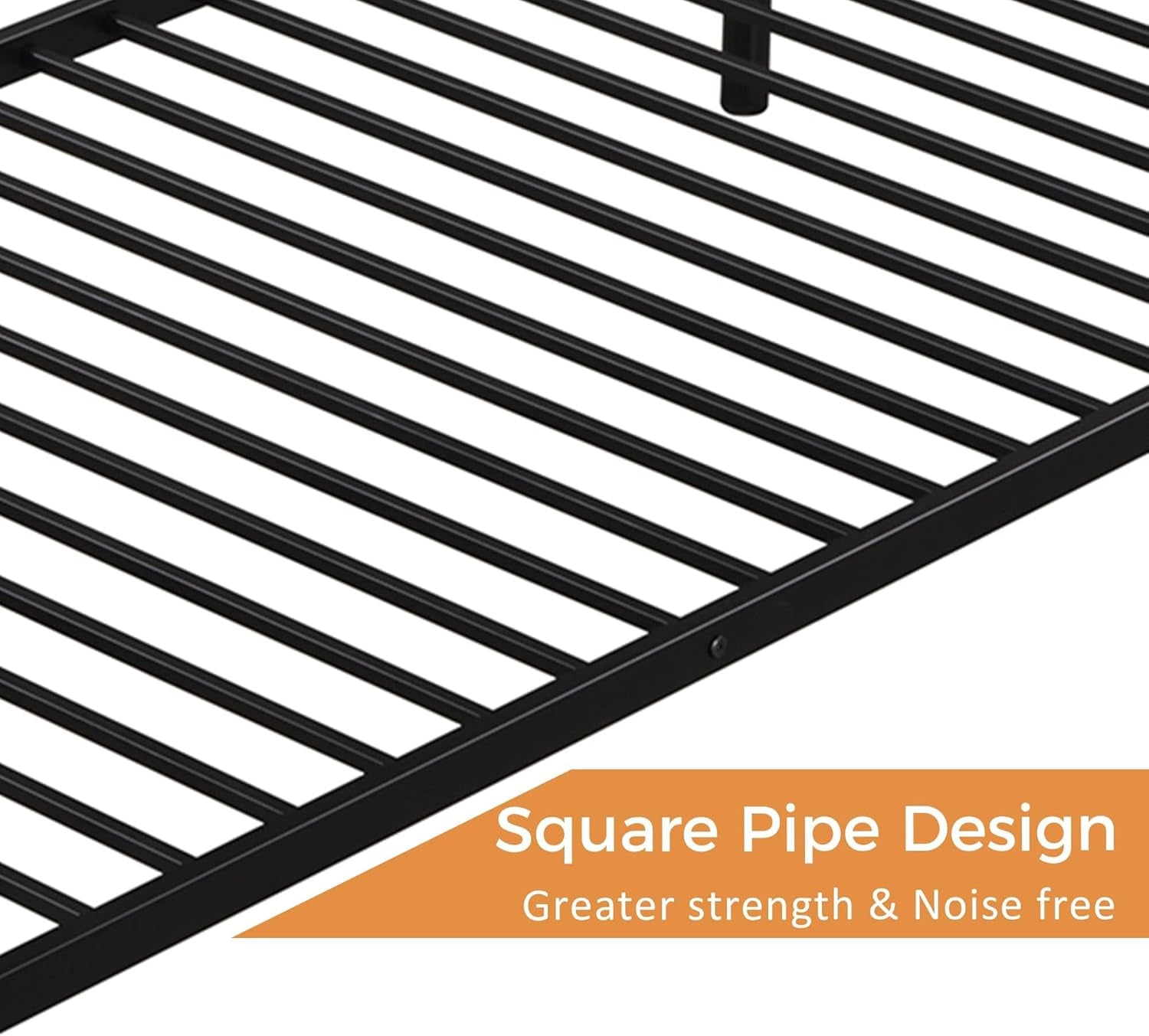 Black Twin Over Twin Metal Bunk Bed With Ladder Guardrail