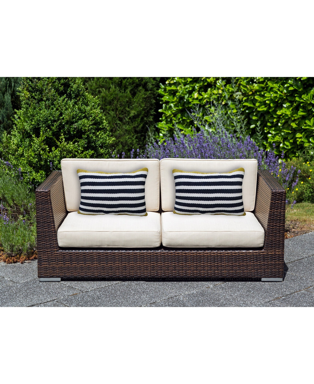 Vibhsa Navy & White Striped Indoor Outdoor Pillow 14x20