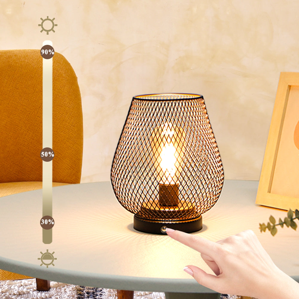 JHY DESIGN's 7.5"H Touch Adjustable Table Lamp(Metal Base, Bronze Egg)-2