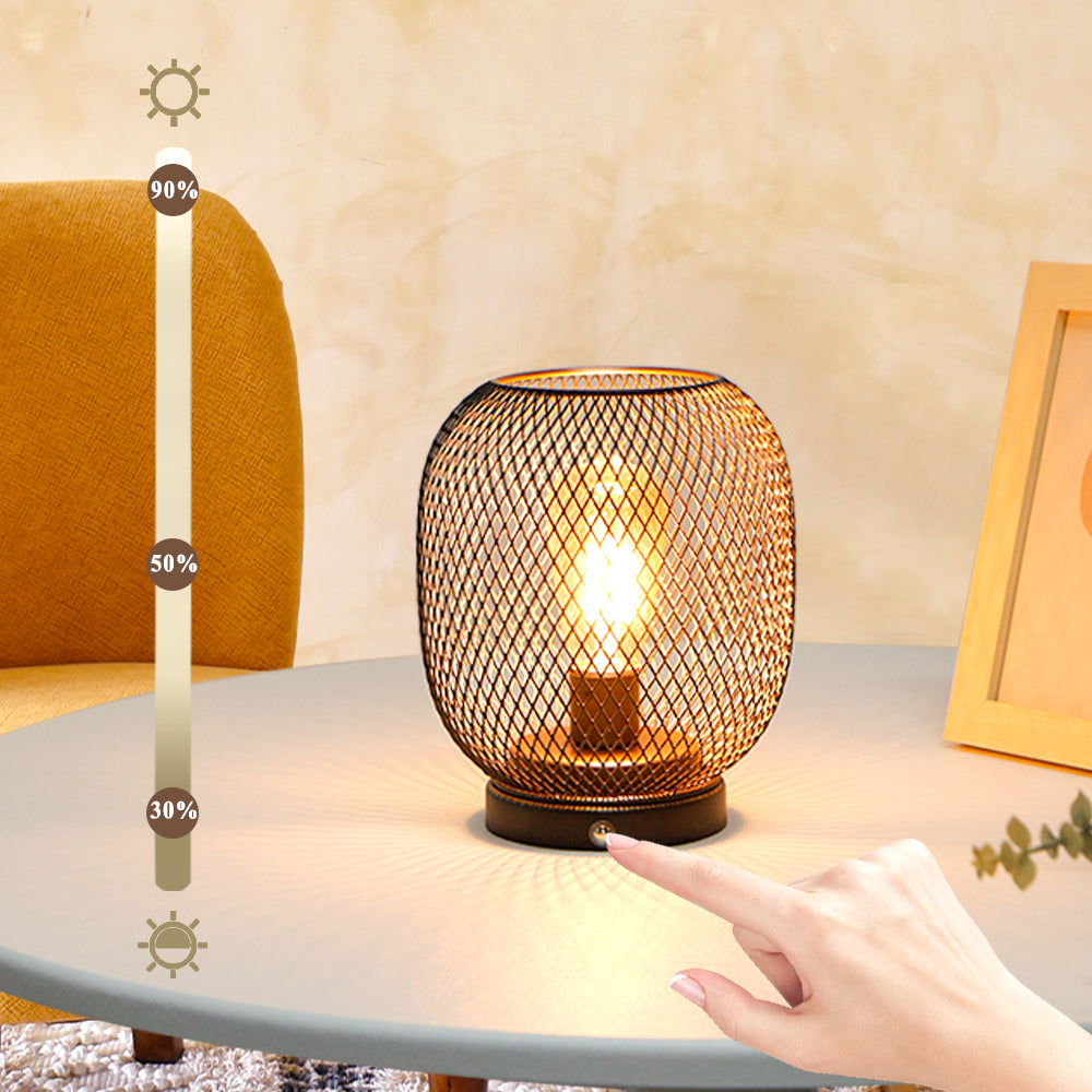 JHY DESIGN's 7"H Touch Adjustable Table Lamp(Metal Base, Bronze Round)-2