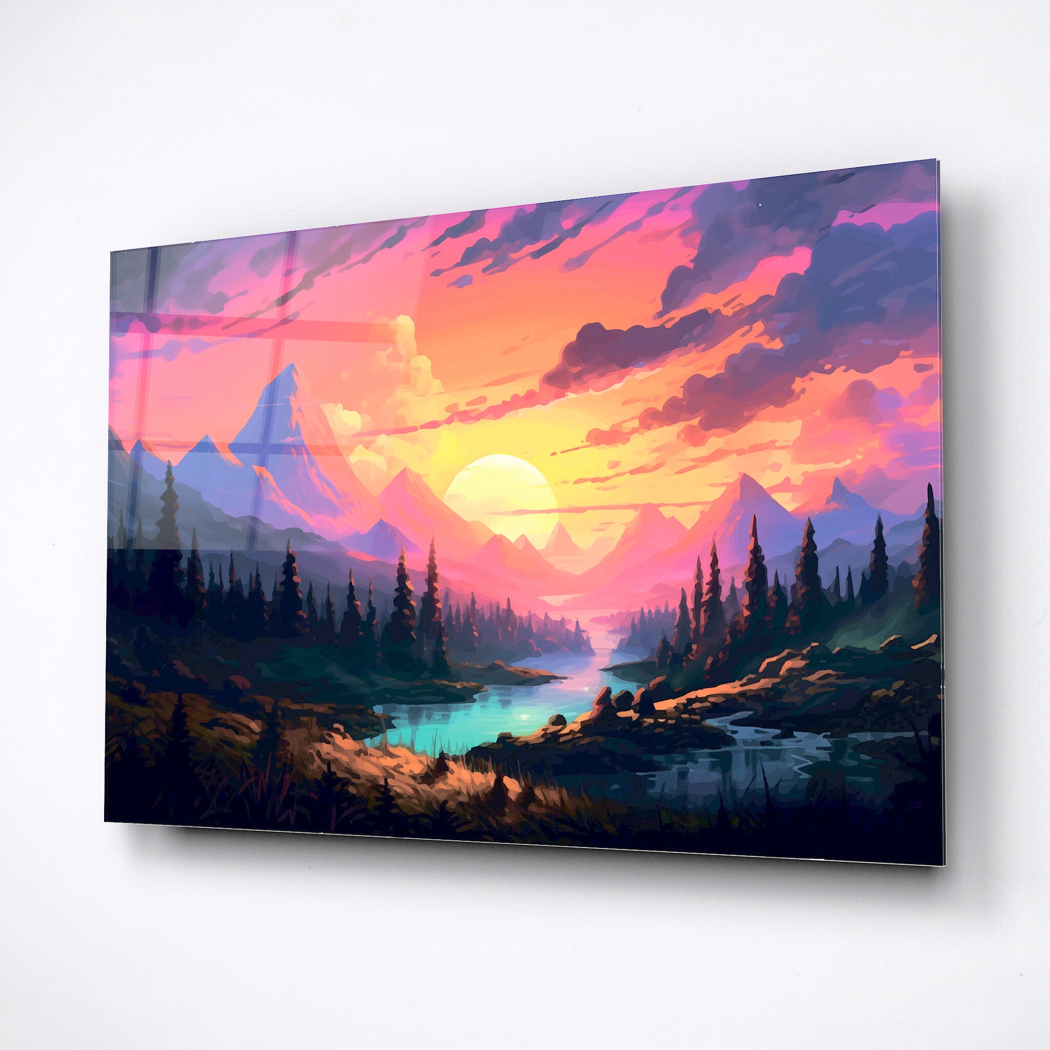 Tempered glass wall art cold nature