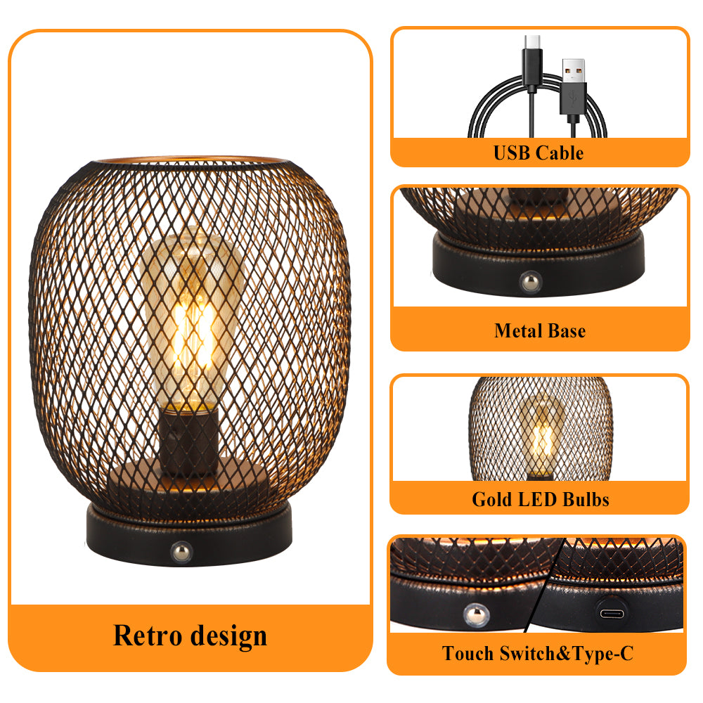 JHY DESIGN's 7"H Touch Adjustable Table Lamp(Metal Base, Bronze Round)-3