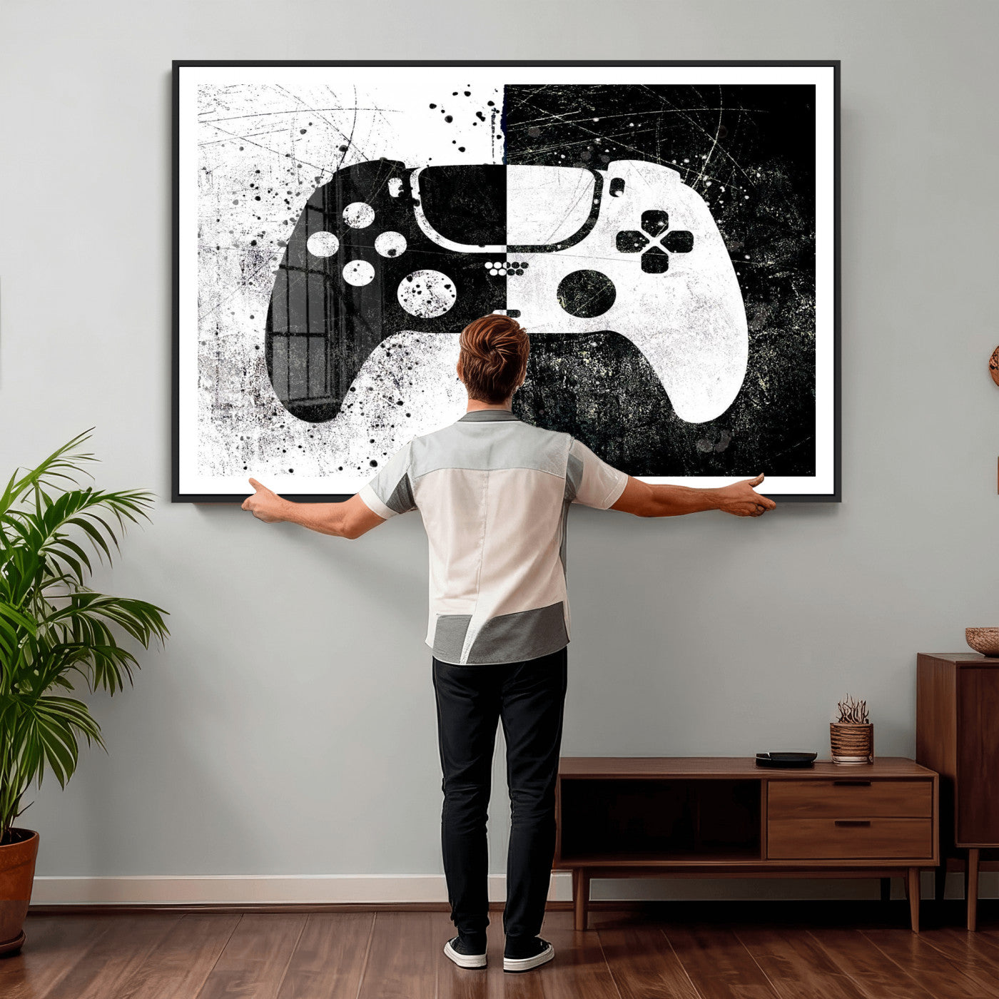 Abstract Gaming Controller Wall Art Canvas Print