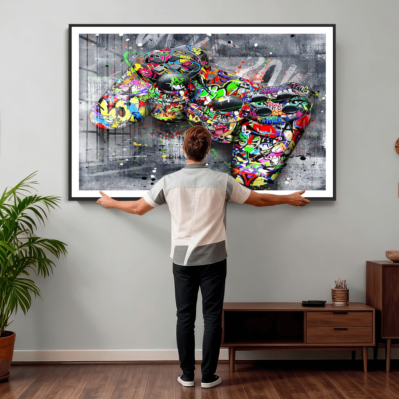 Graffiti Gaming Canvas Wall Art For Bedroom - Gaming Wall