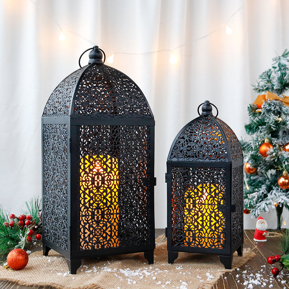 12''&16.5'' High Vintage Hanging Decorative Candle Lantern(Set of 2)-0