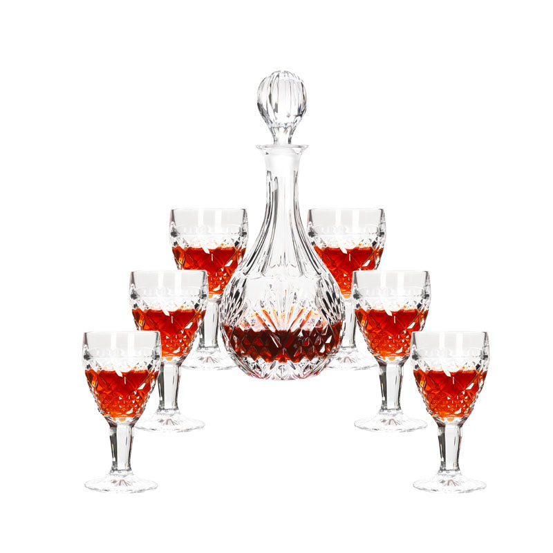 Lead-Free Crystal Glass Whiskey Glass Set 6pcs Creative Red Wine Glass Decanter Bottle-0