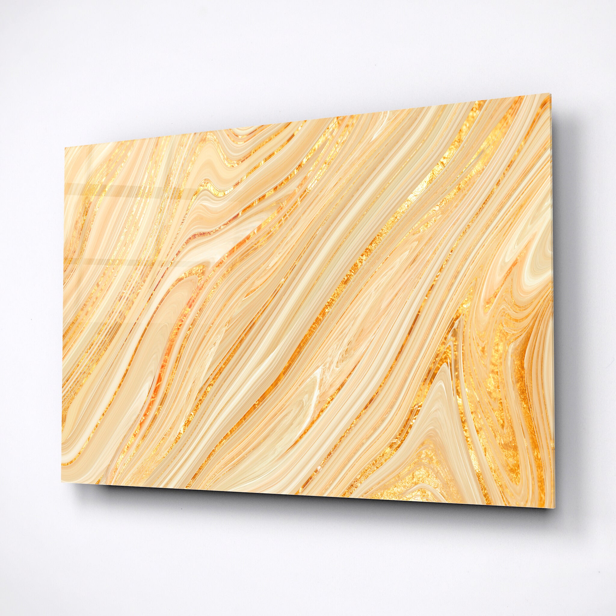 Tempered glass wall art, home decor, modern art, gold pattern