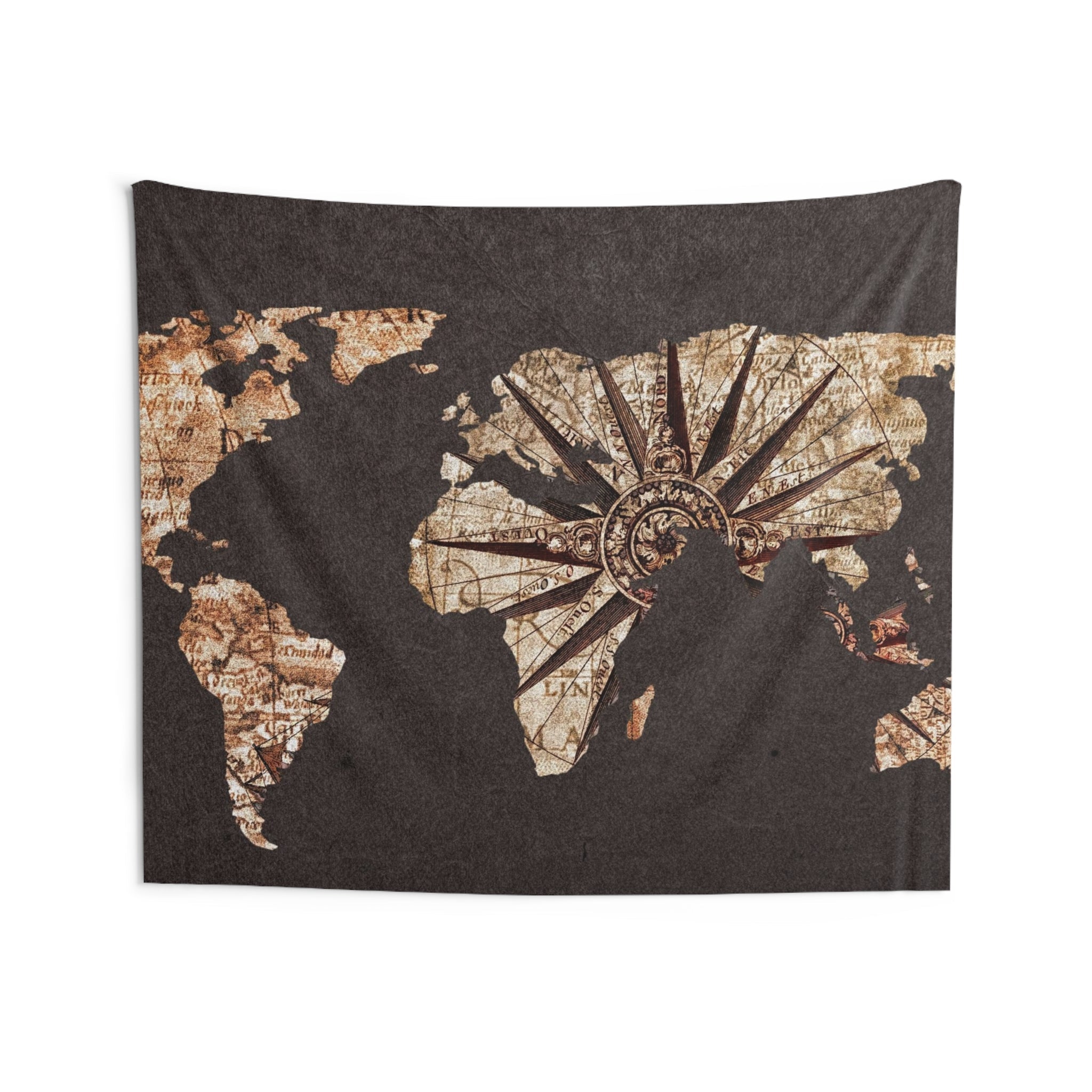 Worldmap Brown Tapestry-3