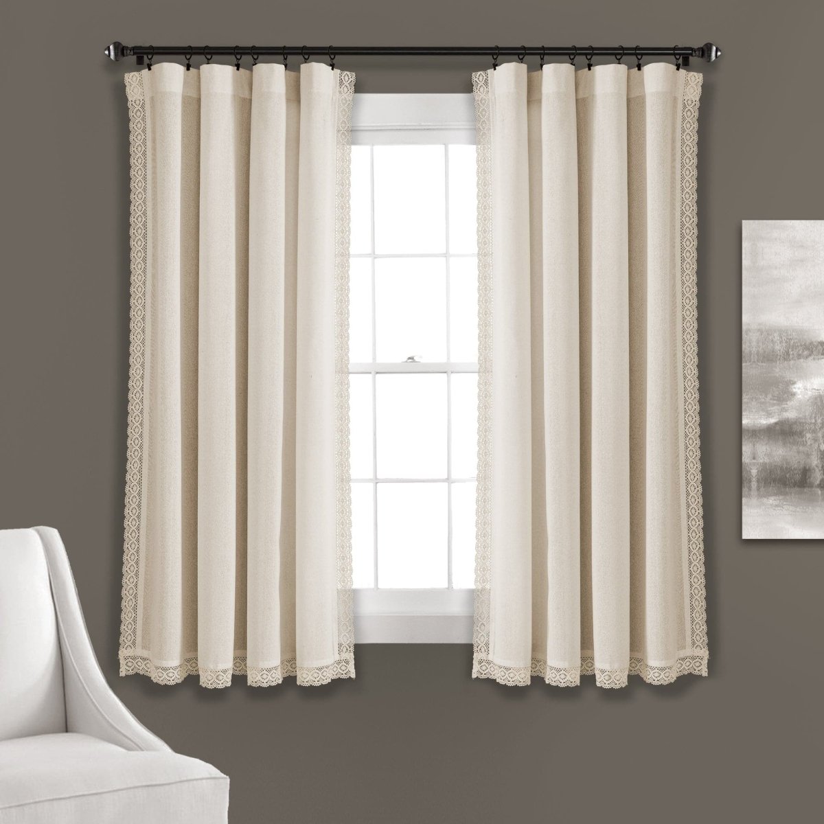 Rosalie Faux Linen Window Panel Set