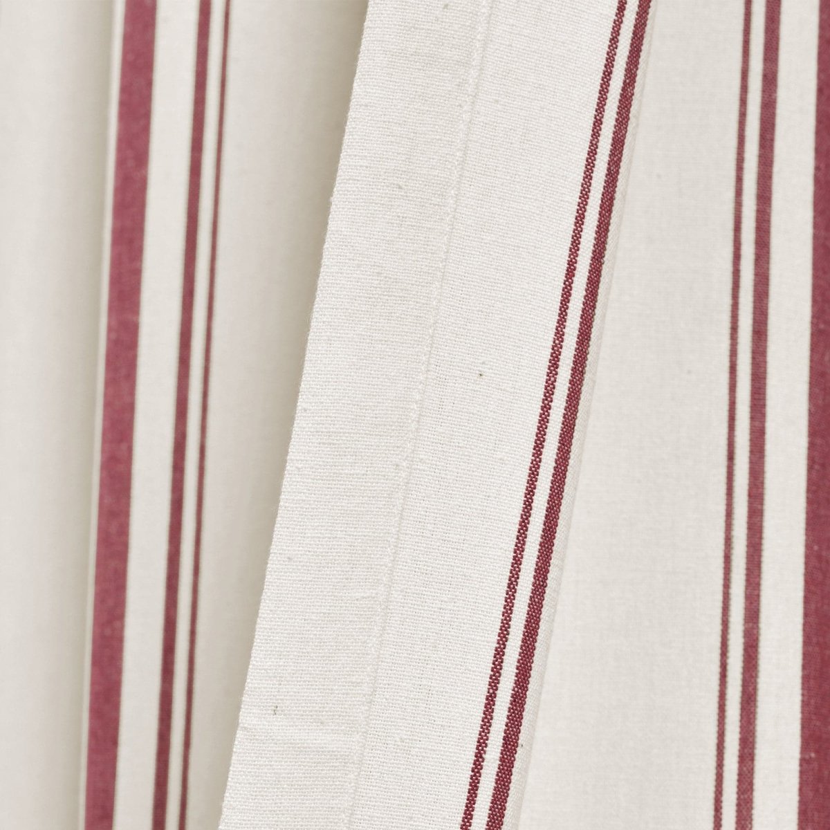 Farmhouse Stripe Yarn Dyed Recycled Cotton Blend Window Curtain Panel Set