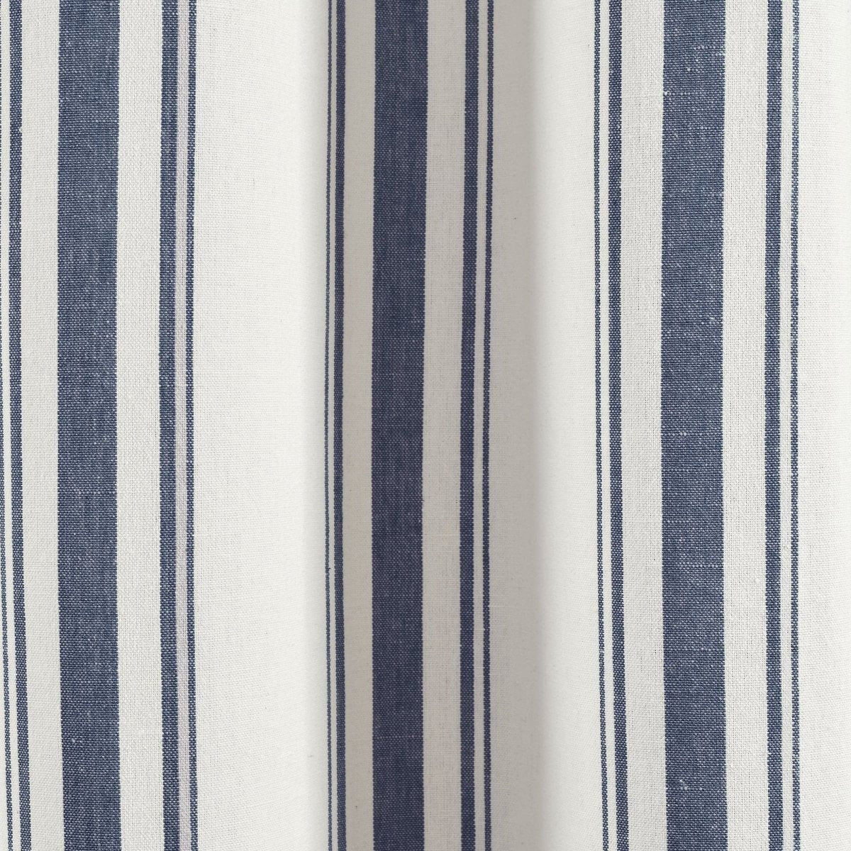 Farmhouse Stripe Yarn Dyed Recycled Cotton Blend Window Curtain Panel Set