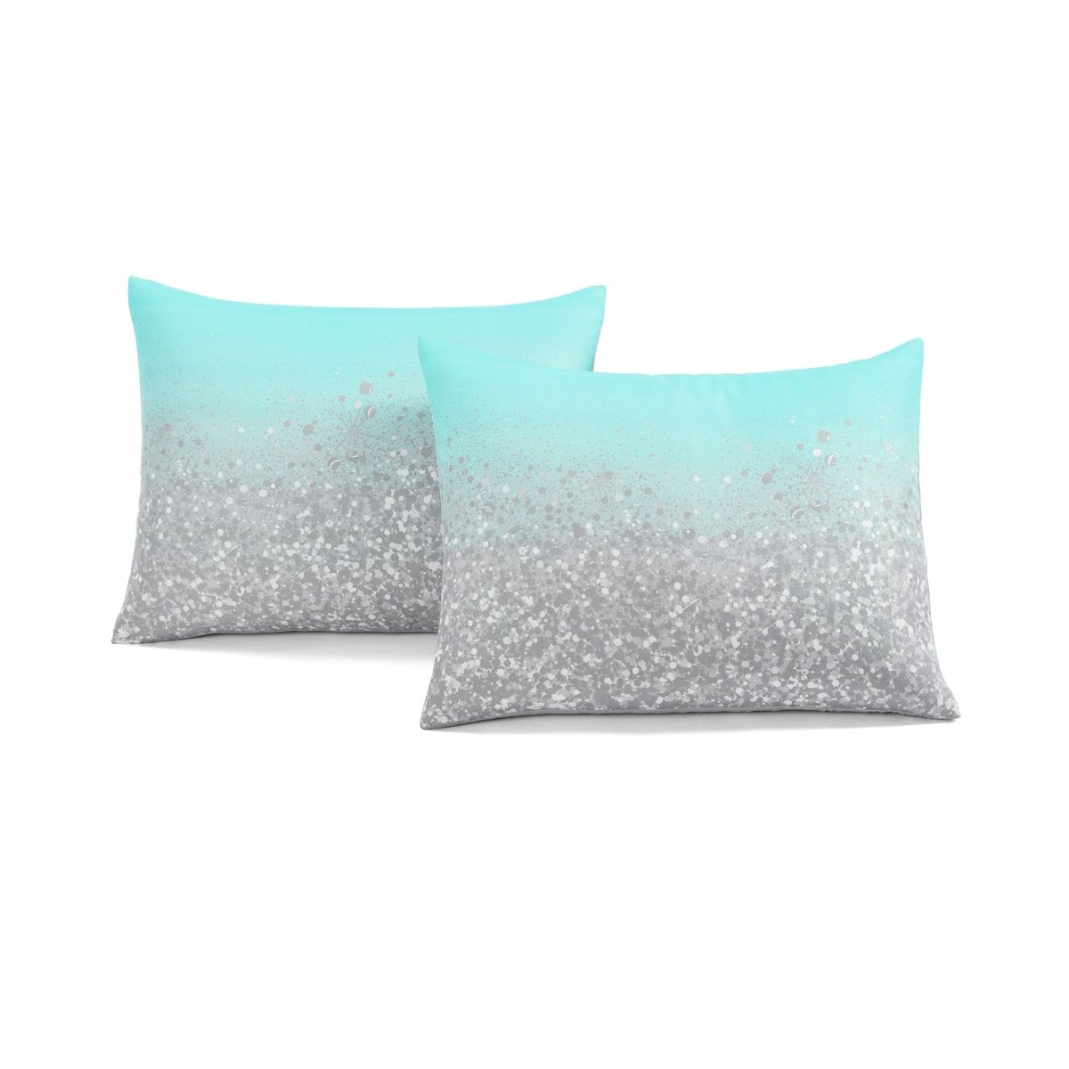 Glitter Ombre Metallic Print Comforter Set With Pillowcases