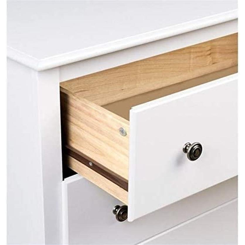 White 6 Drawer Tall Chest for Bedroom Modern Storage