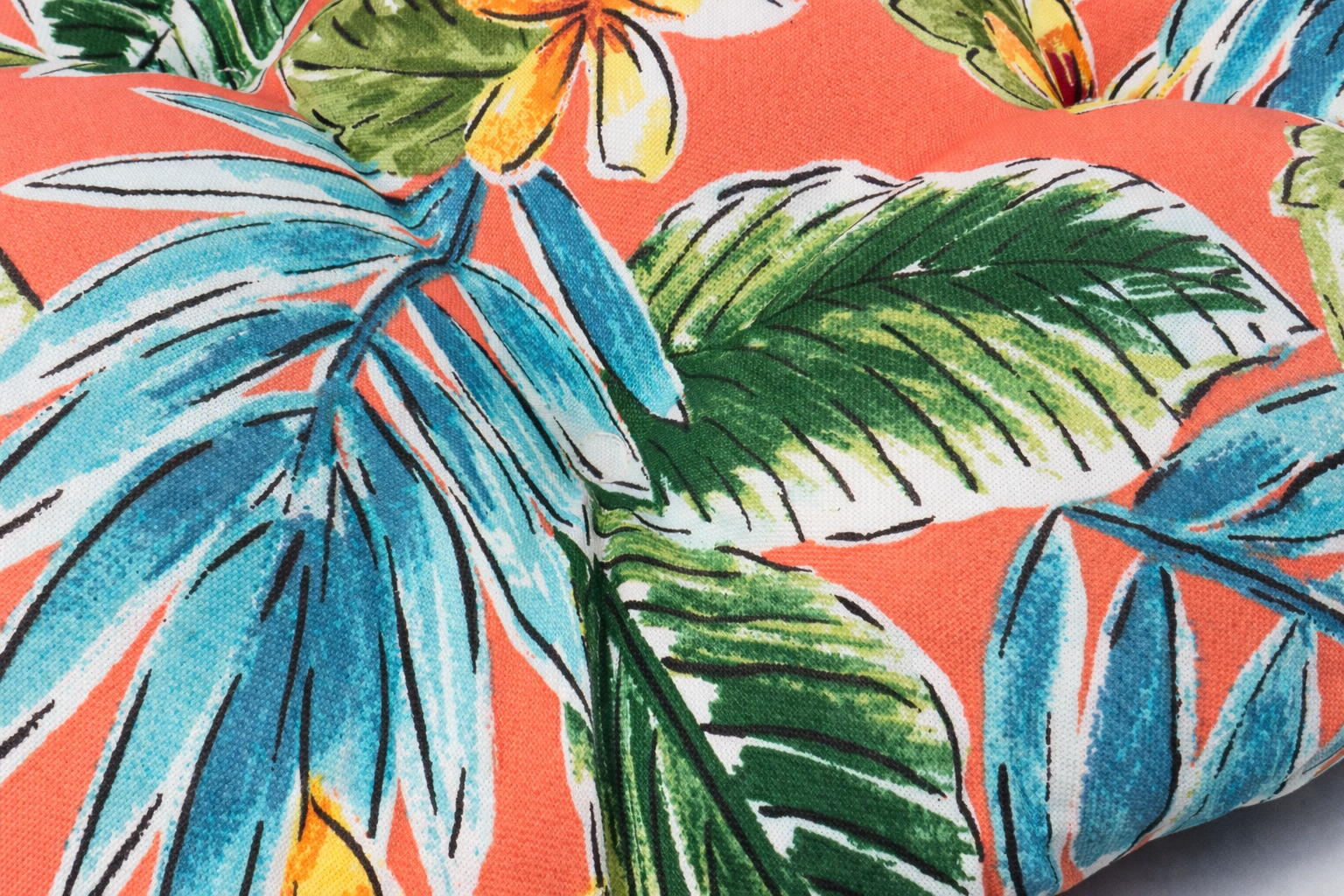 Outdoor Chair Cushions Set of 2, 19 x 19 x 4 Inch Tufted Seat Cushions with Ties