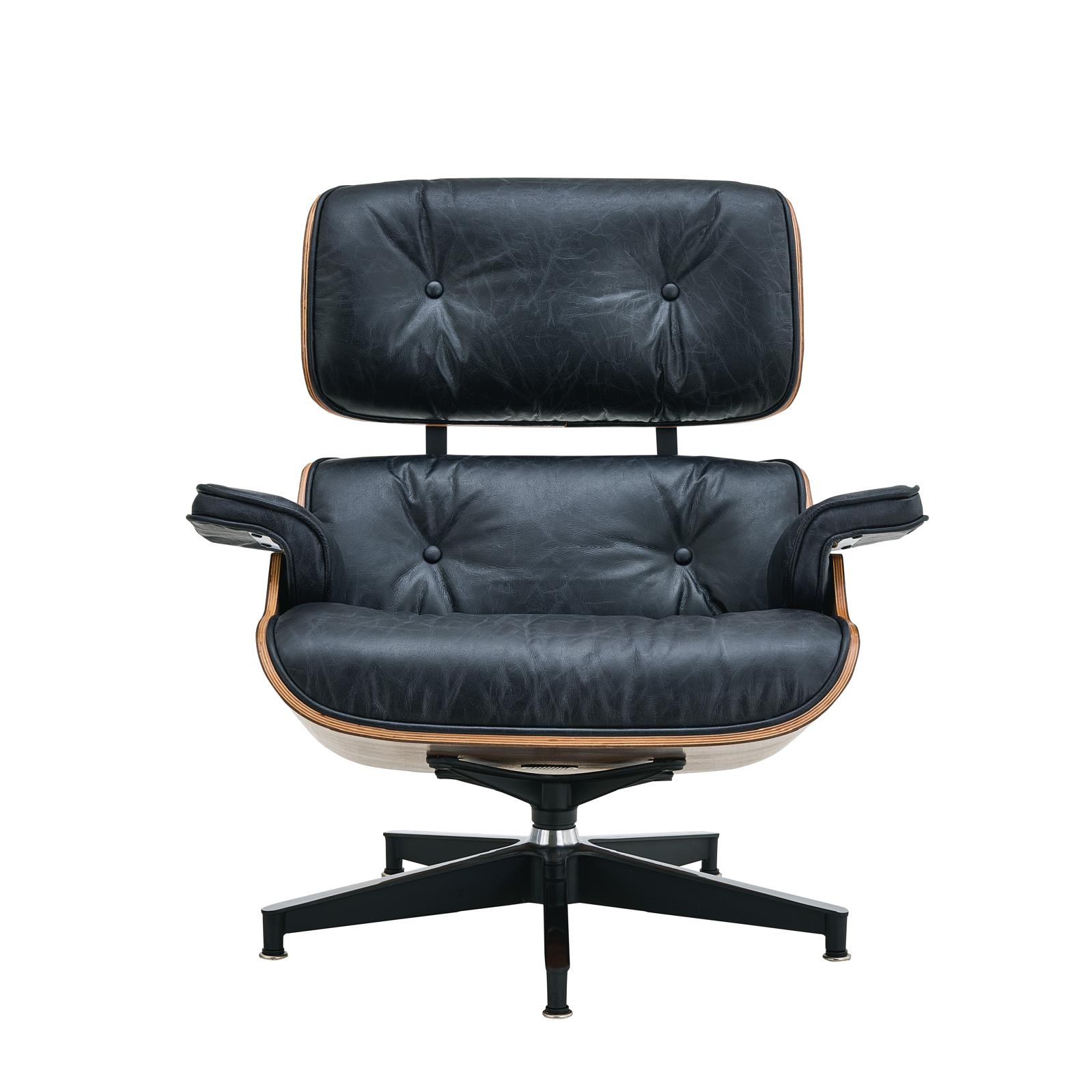 Luxury Lounge / Office Chair with Ottoman – Top Grain Leather