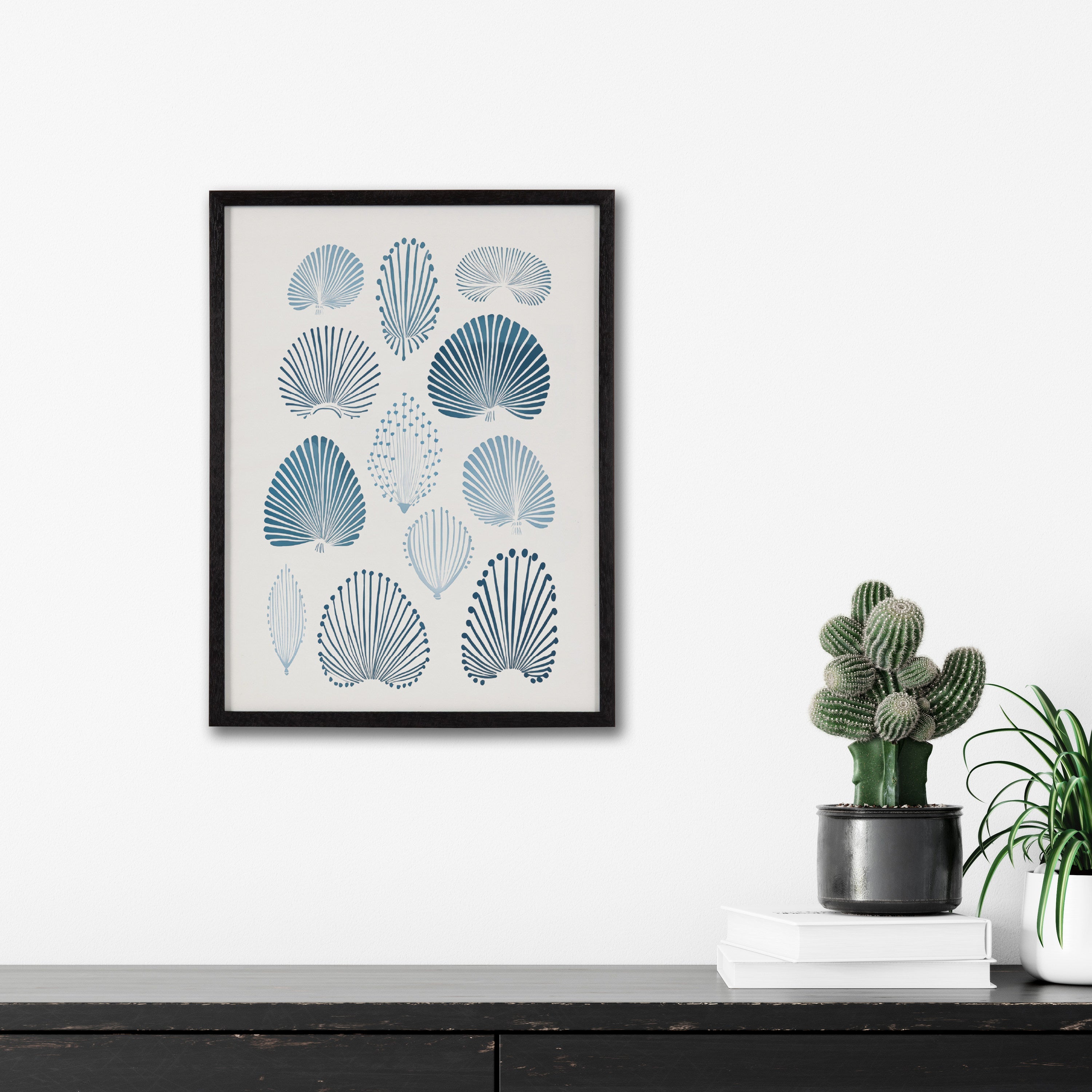 Gallery Abstract Coastal Blue Coral Print by The Creative Bunch Studio