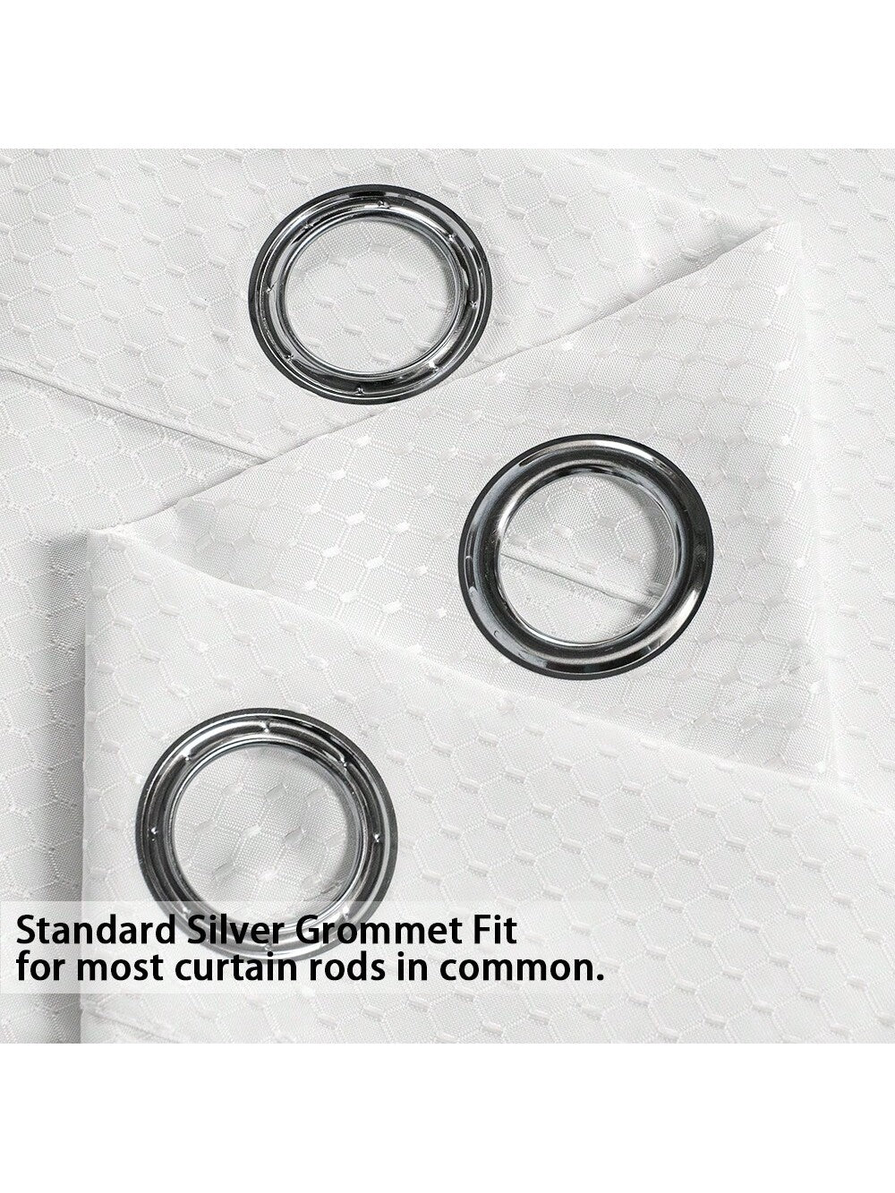 DWCN 2 Panels Geometric Grid Waterproof Outdoor Curtains-4