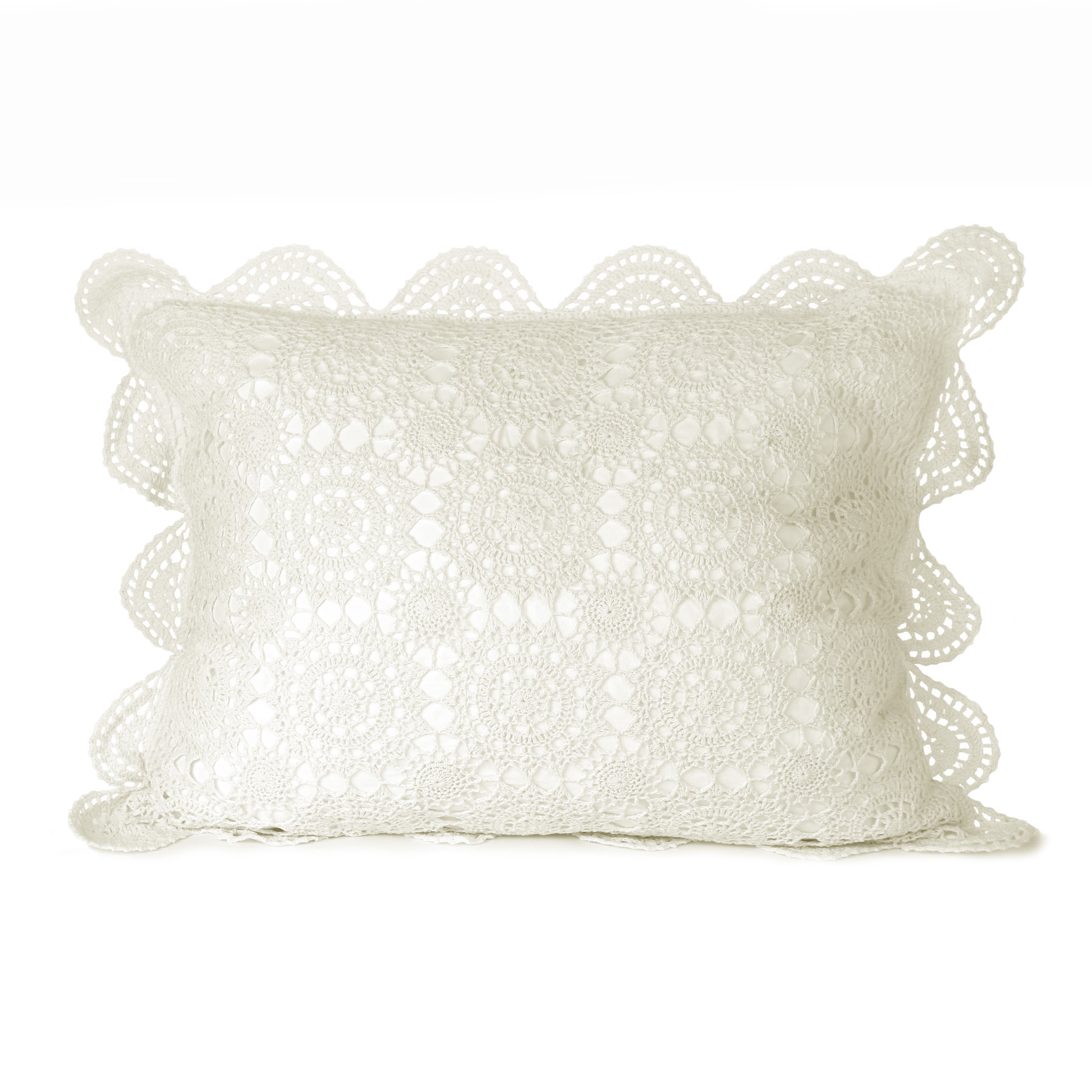 Hand Made Crochet Cotton Pillow Sham Pairs