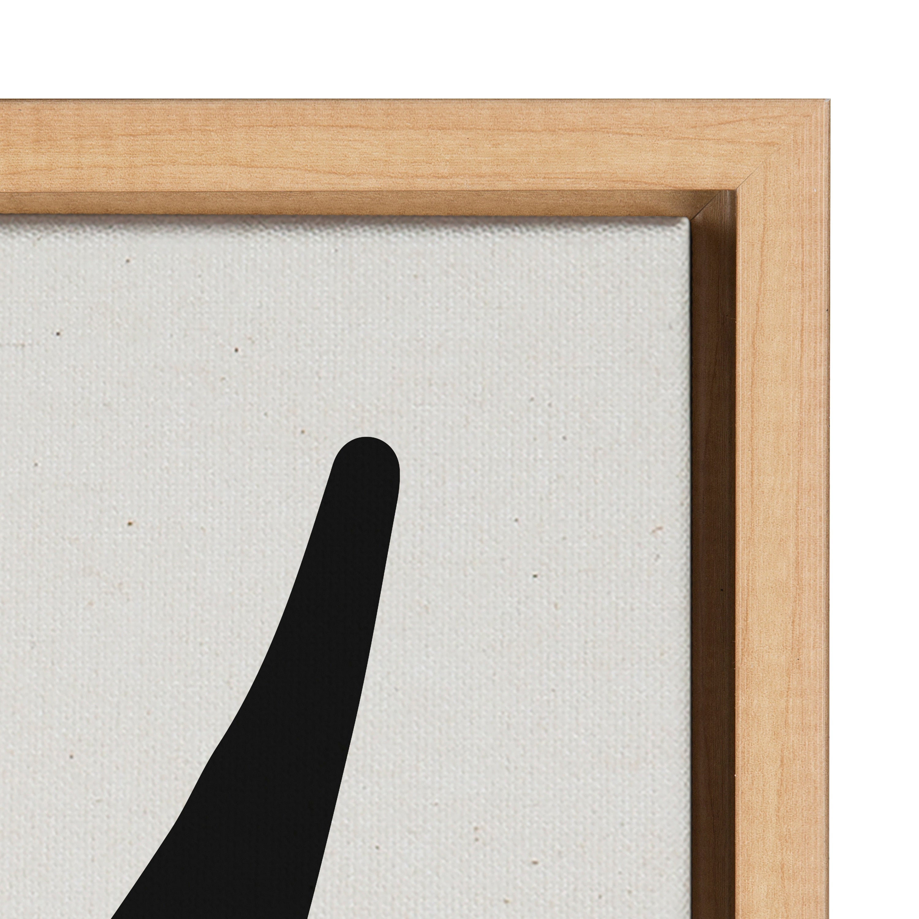 Sylvie Modern Botanical Neutral Abstract 1 Framed Canvas by The Creative Bunch Studio