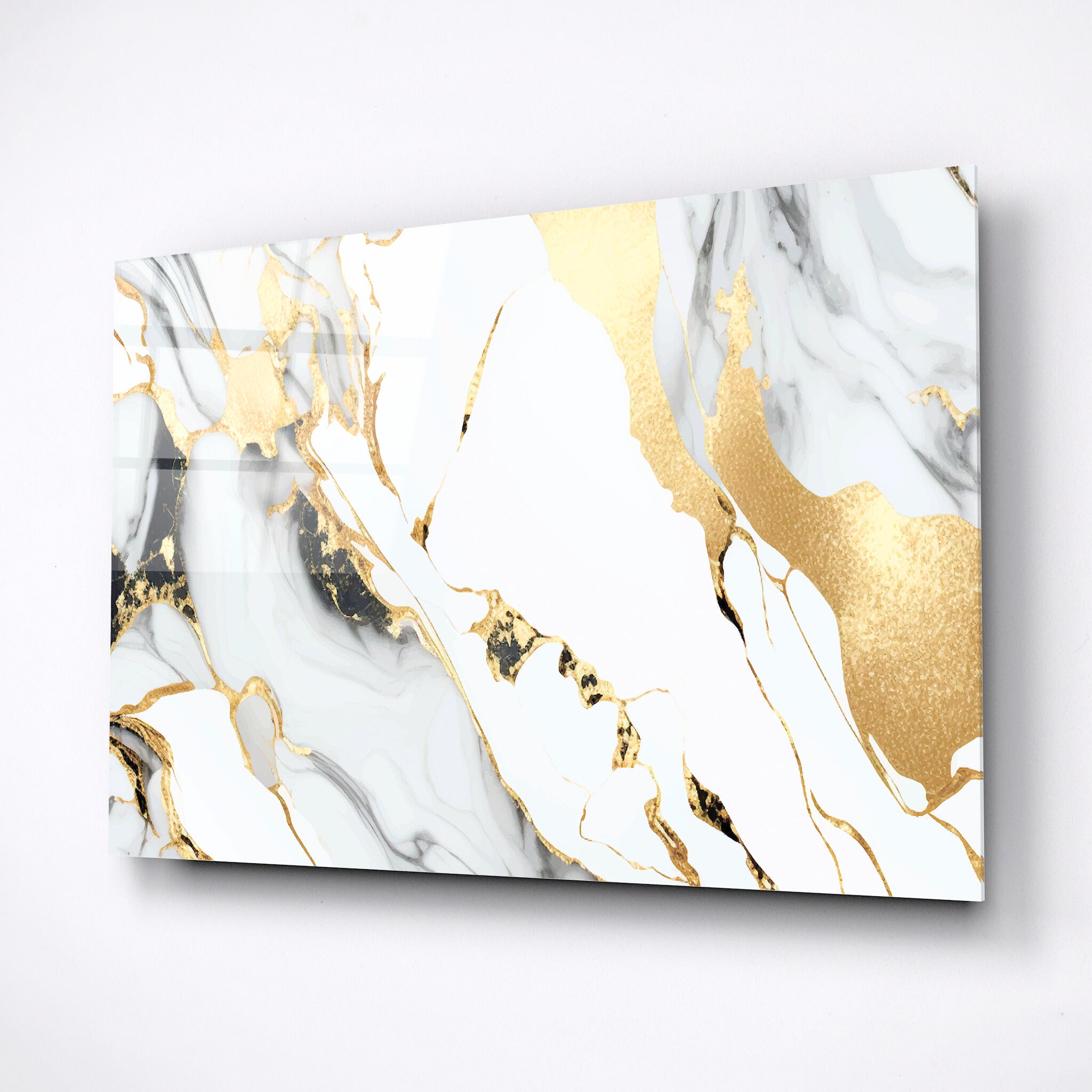 Tempered glass wall art, Gold pattern, abstract paintings